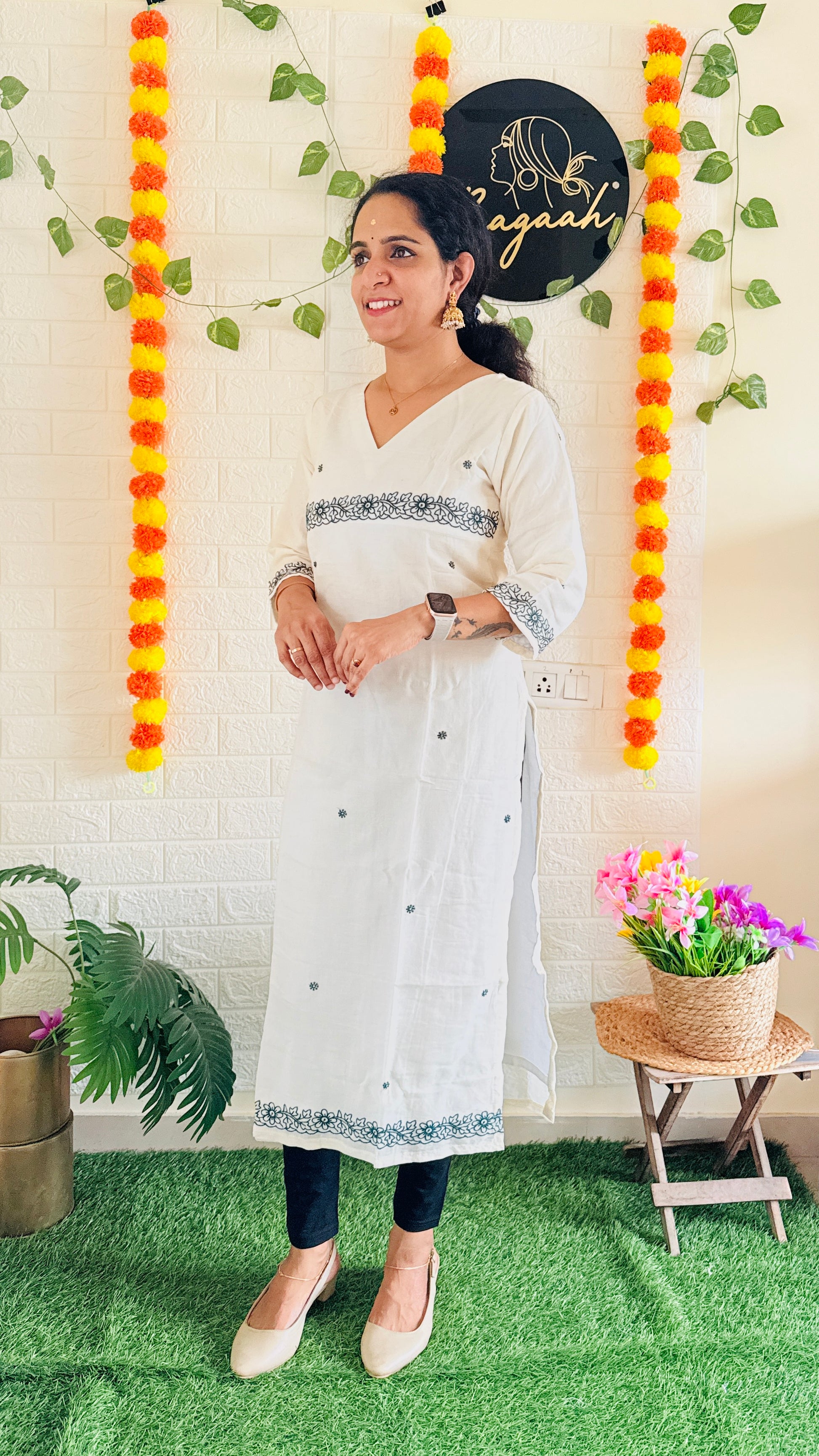 Cotton Straight Vishu/Easter Kurti RG927