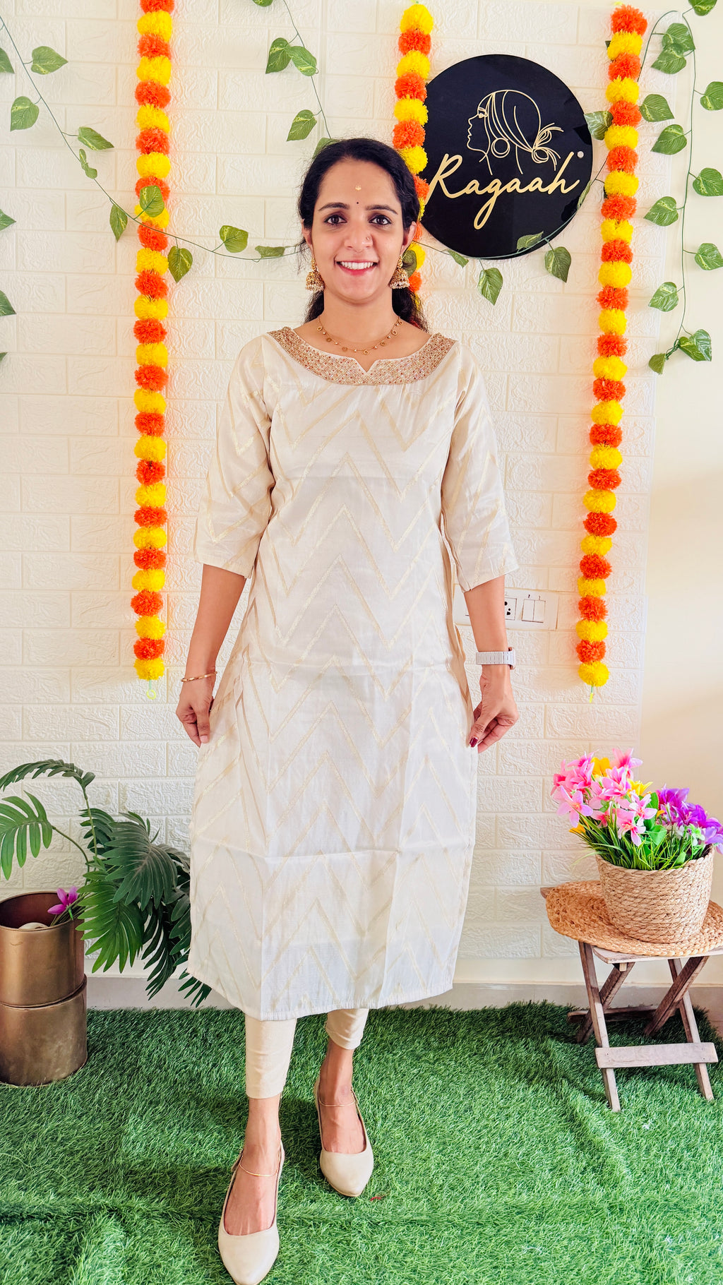 Midhila Tissue Vishu Special Kurti RG928