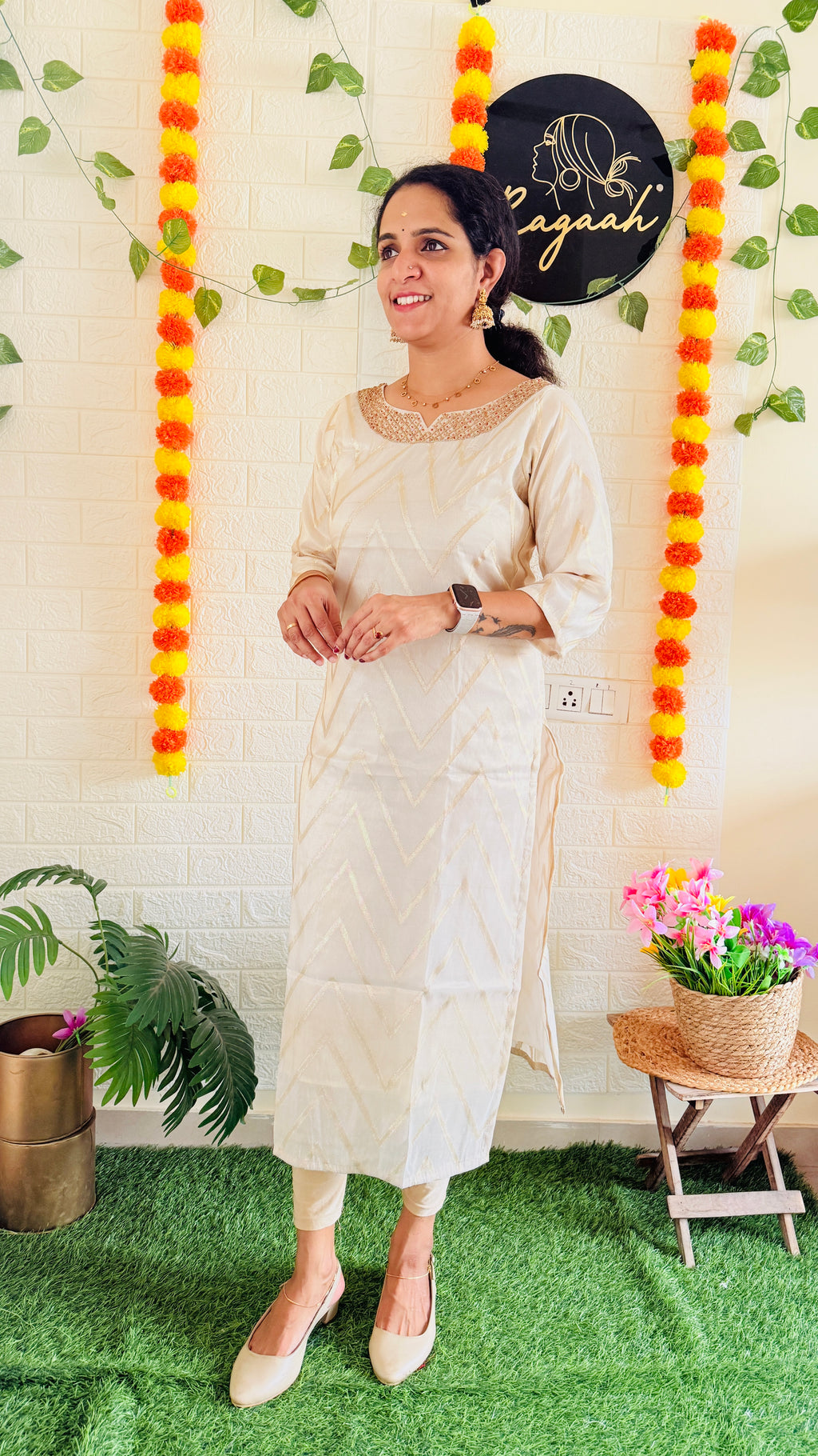 Midhila Tissue Vishu Special Kurti RG928