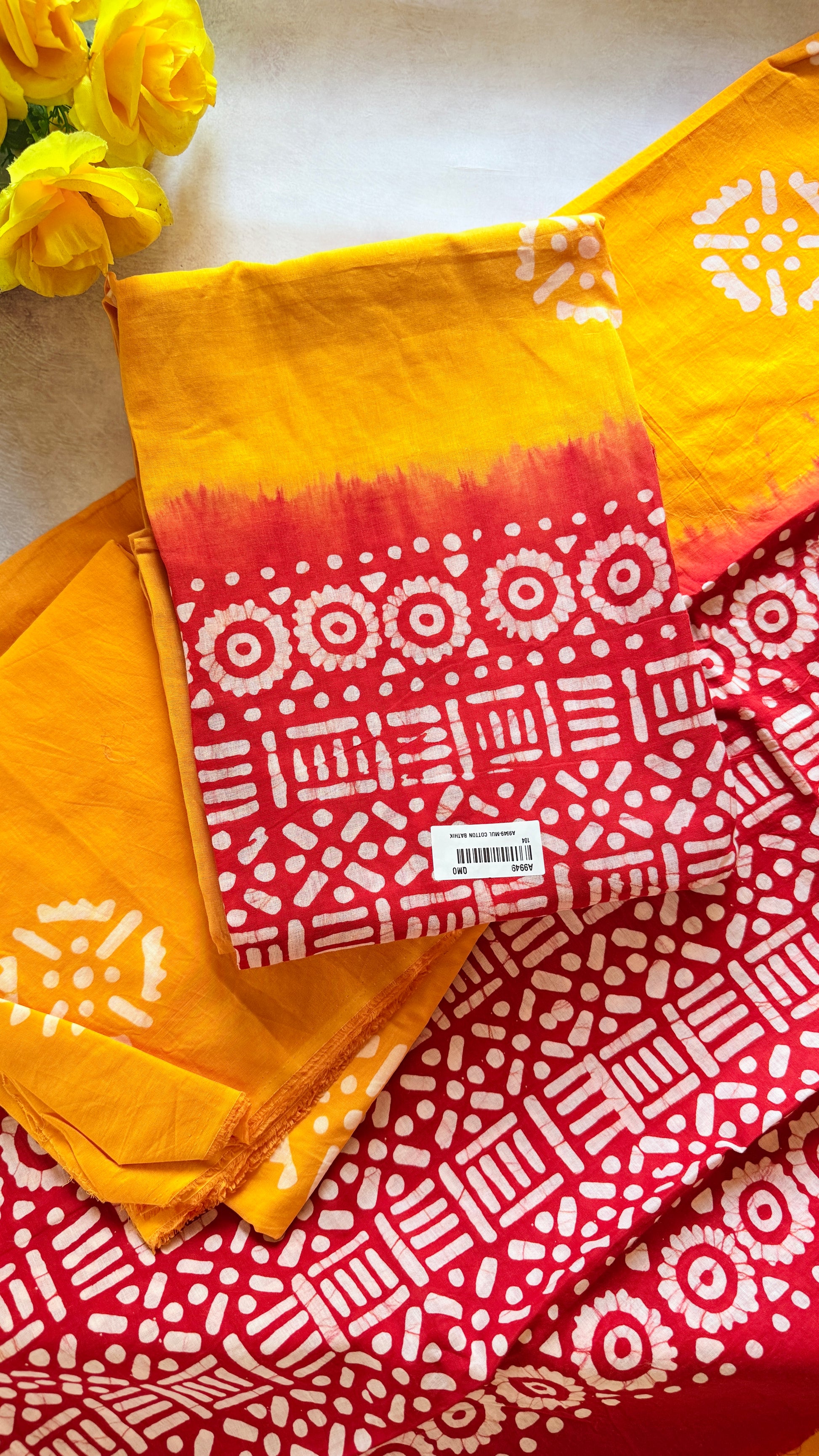 Mul Cotton Batik Unstiched 3ps set RG937