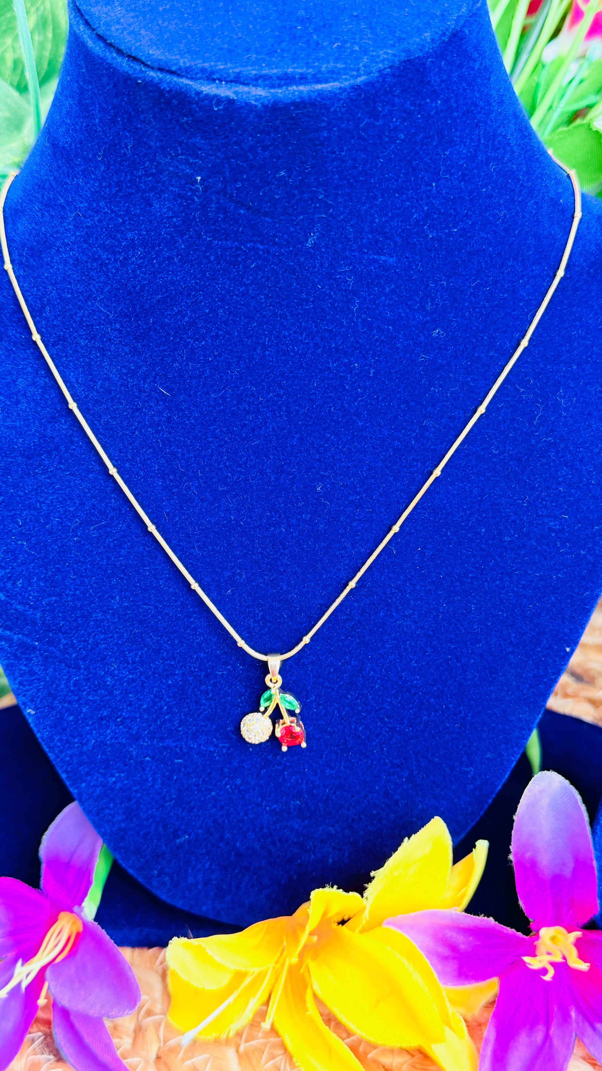 Red Apple Anti tarnish stainless steel neck Chain RJ80