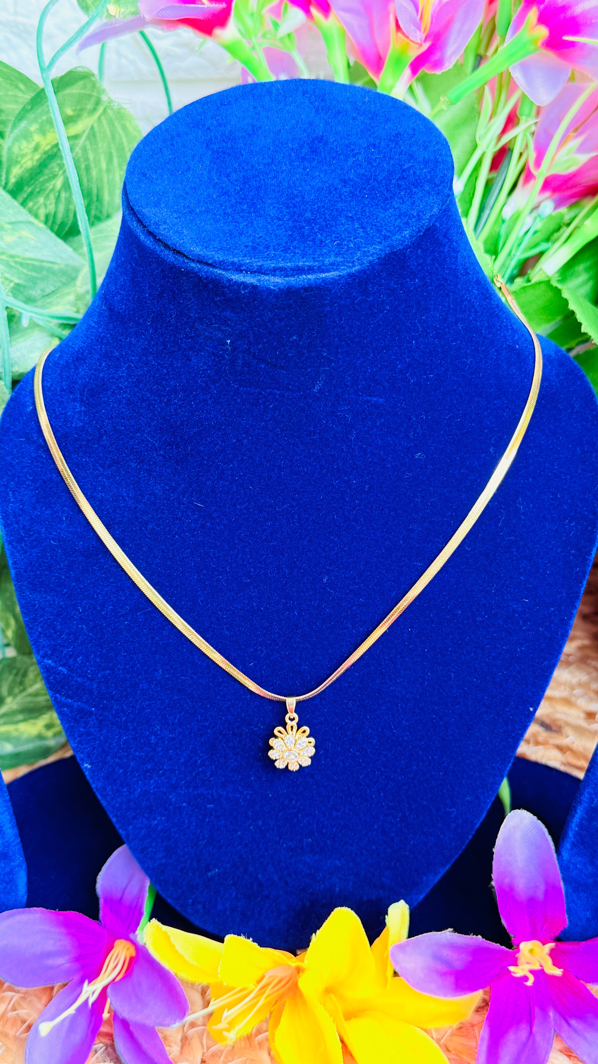 Spinning Daisy Anti tarnish stainless steel neck Chain RJ75