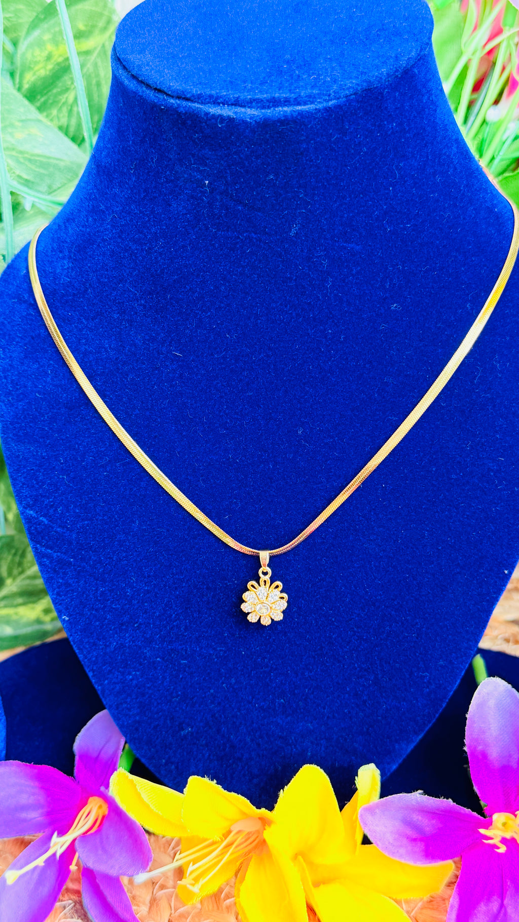 Spinning Daisy Anti tarnish stainless steel neck Chain RJ75