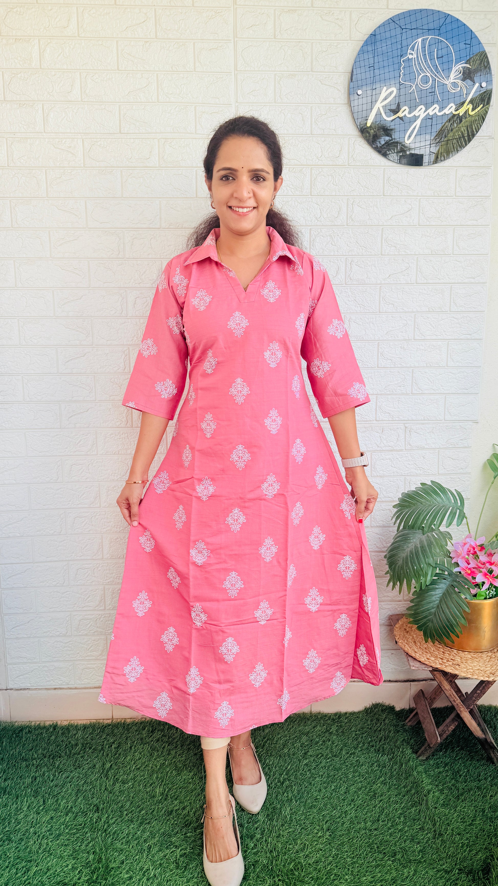 Cotton Aline Dress Pastel Rose RG767