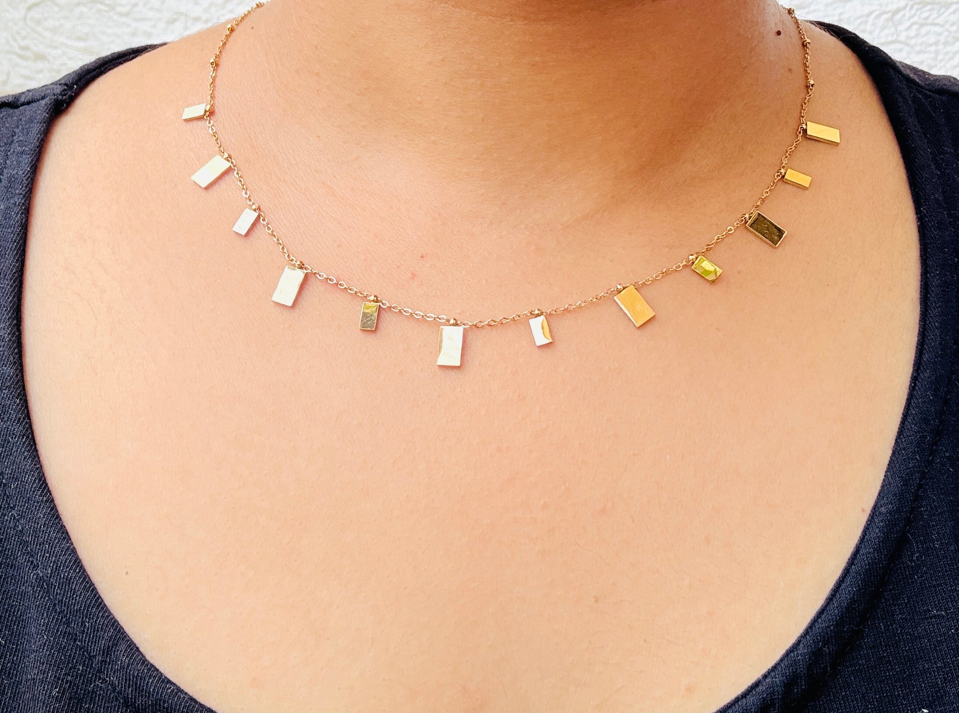 Dazzle Anti tarnish stainless steel neck Chain RJ86