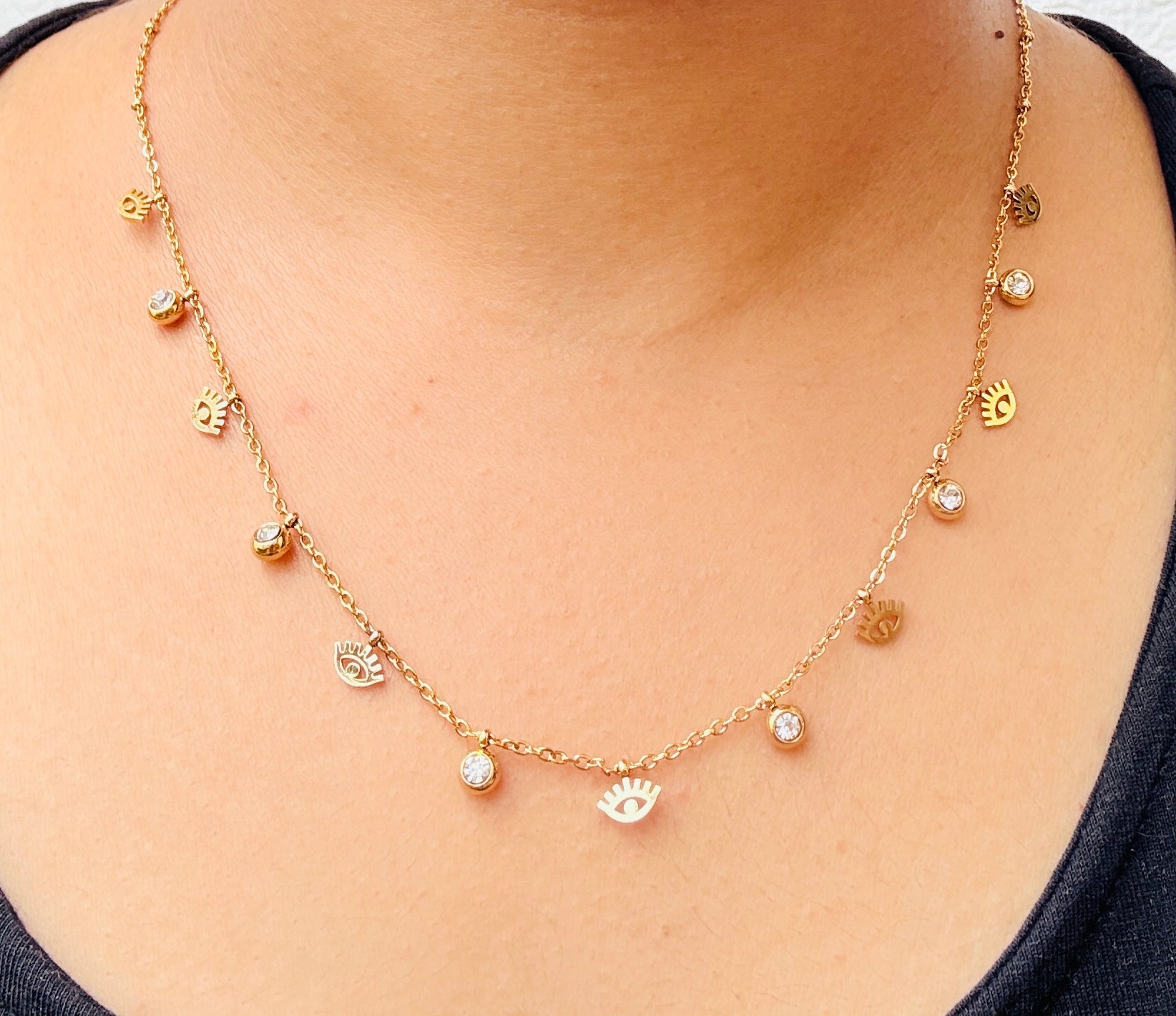 🧿 Twinkle Guard Anti tarnish stainless steel neck Chain RJ90