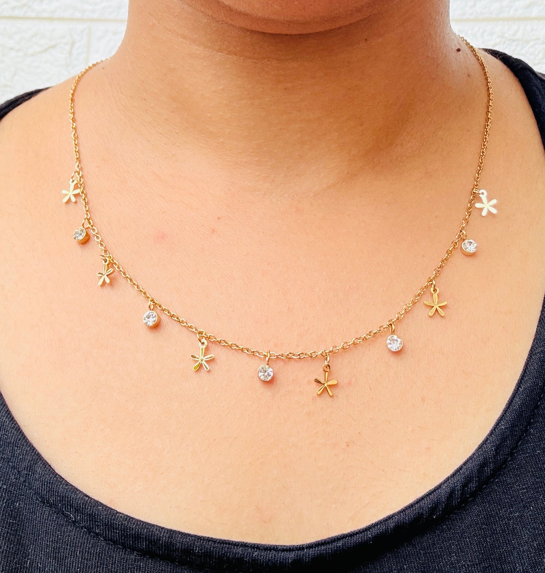 Snow Charm Anti tarnish stainless steel neck Chain RJ95