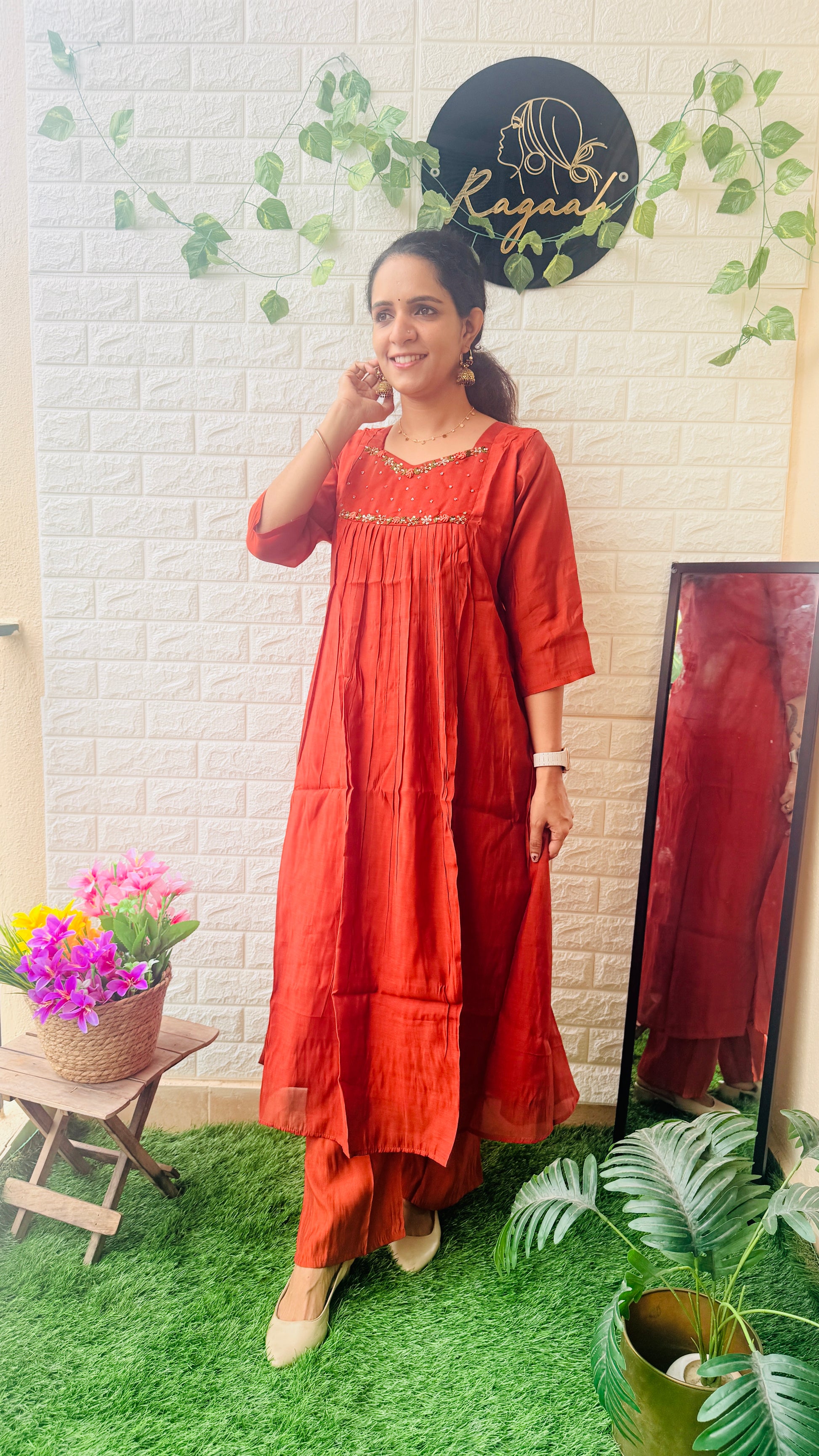 Party Wear Mul Chandheri Cord Set RG952