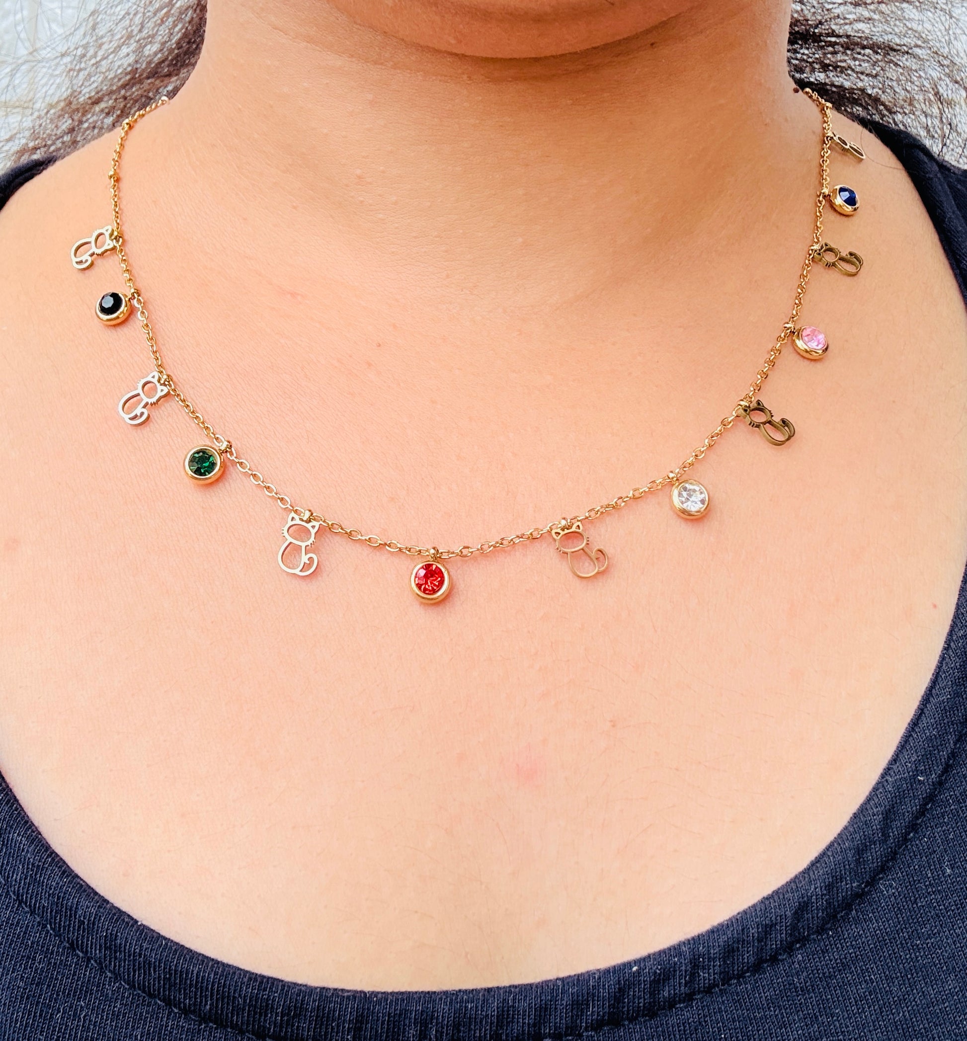 Kitty Bling Anti tarnish stainless steel neck Chain RJ113