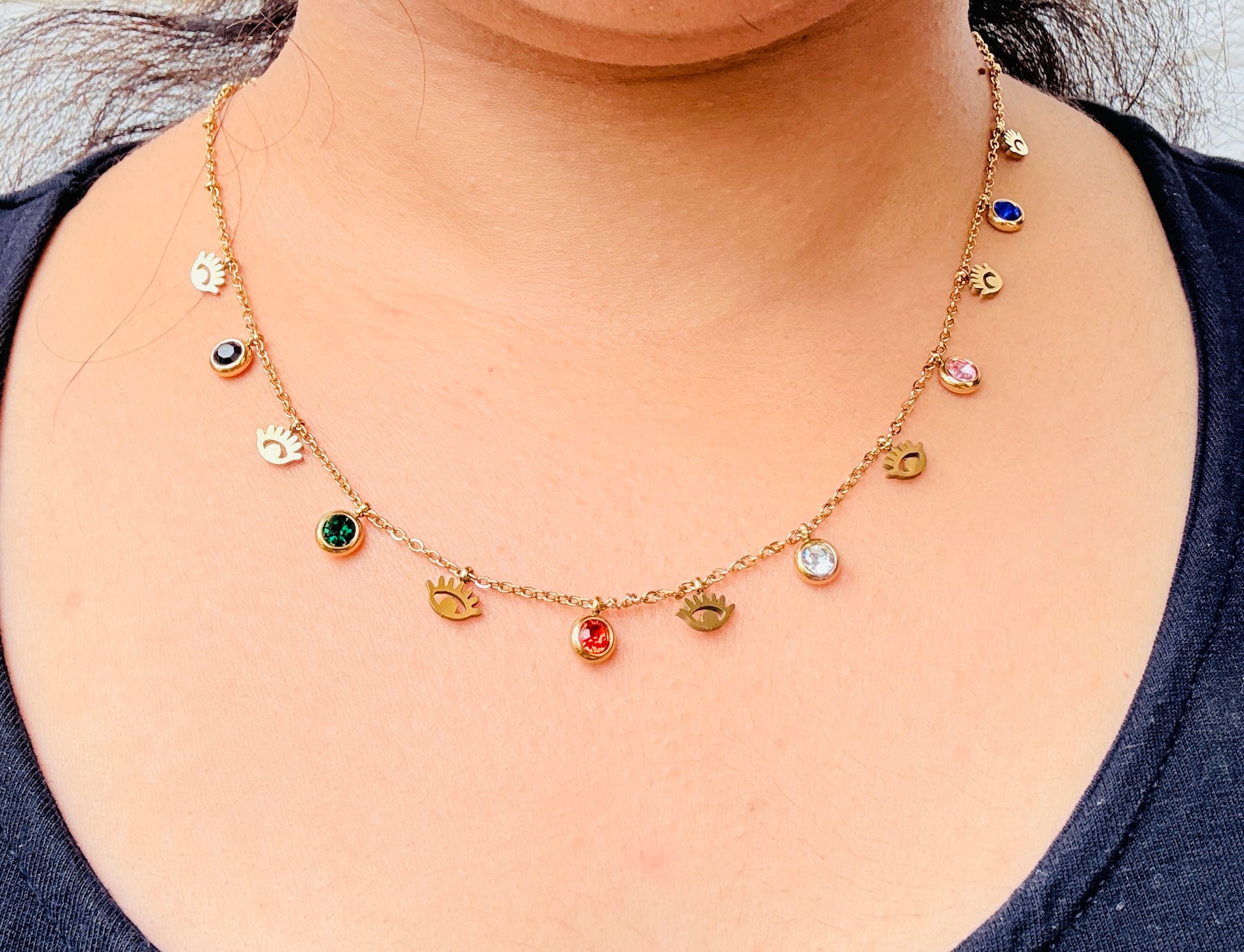 Dreamy Eyes Anti tarnish stainless steel neck Chain RJ114