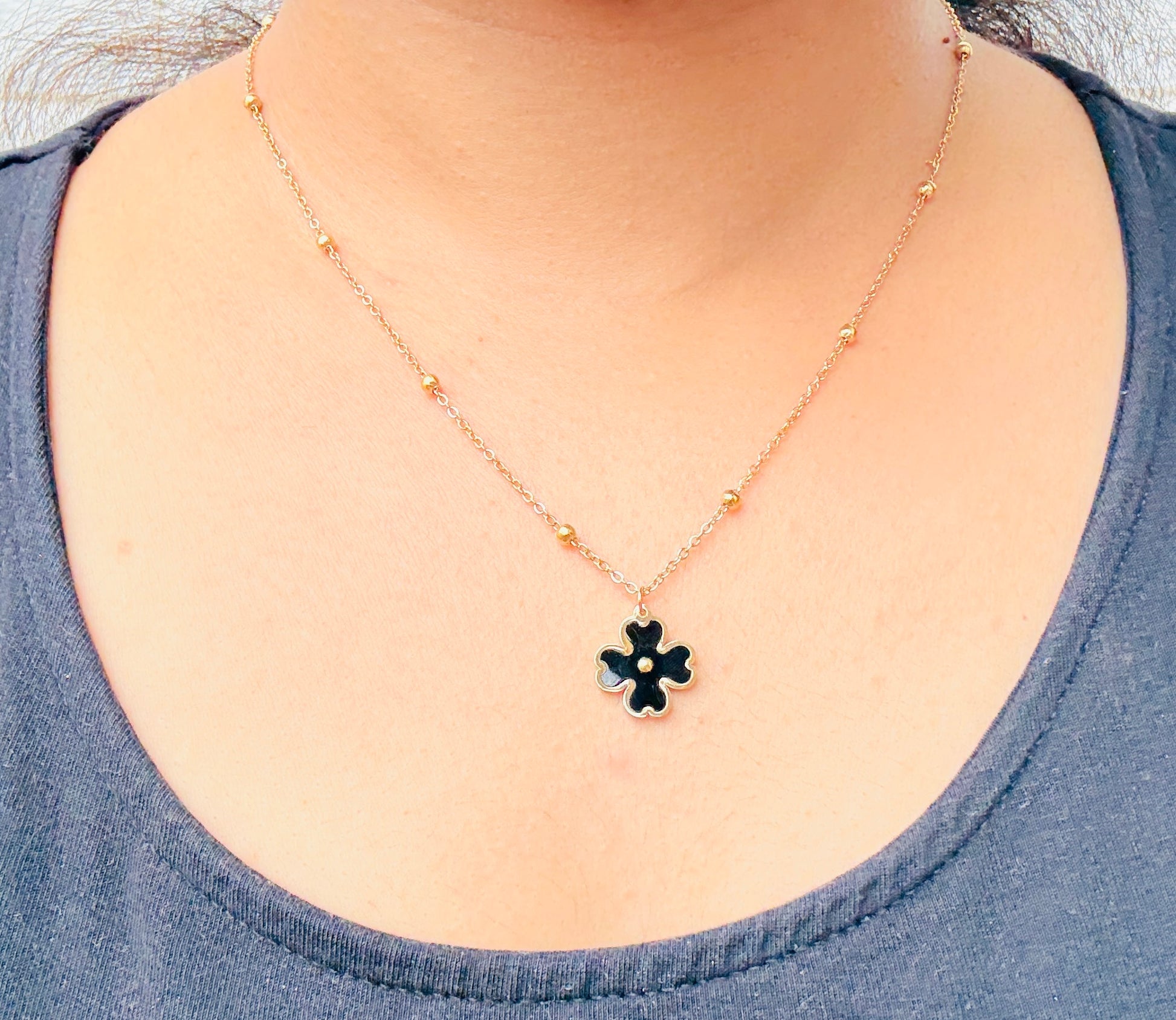 Diya Black Anti tarnish stainless steel neck Chain RJ115