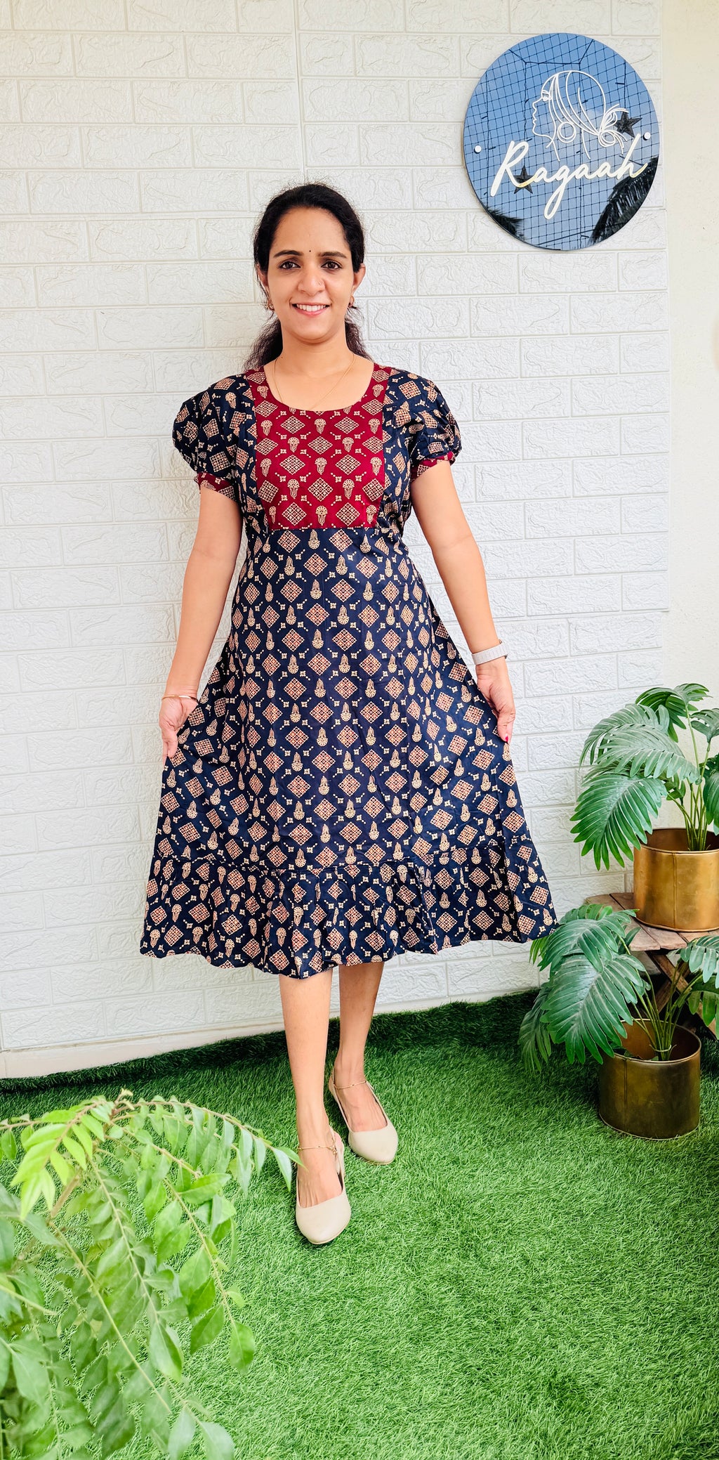 Feeding Cotton Frock RG775 Blue