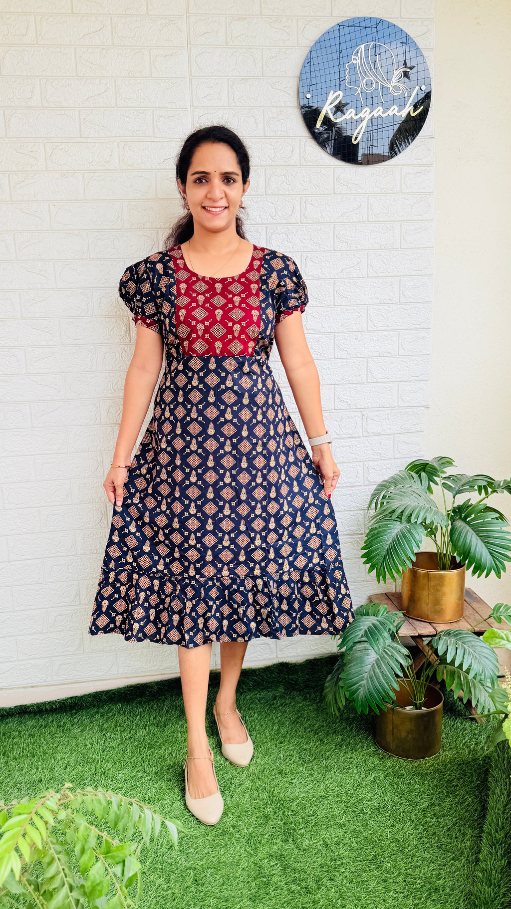 Feeding Cotton Frock RG775 Blue