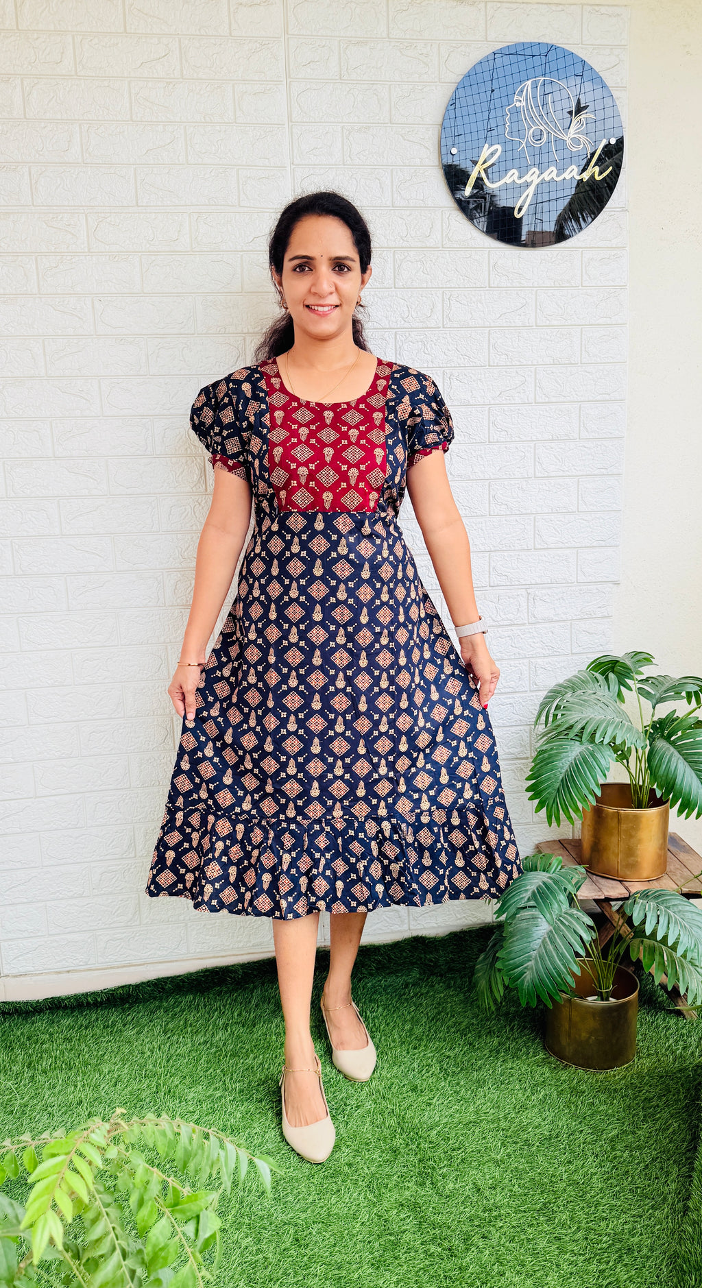 Feeding Cotton Frock RG775 Blue