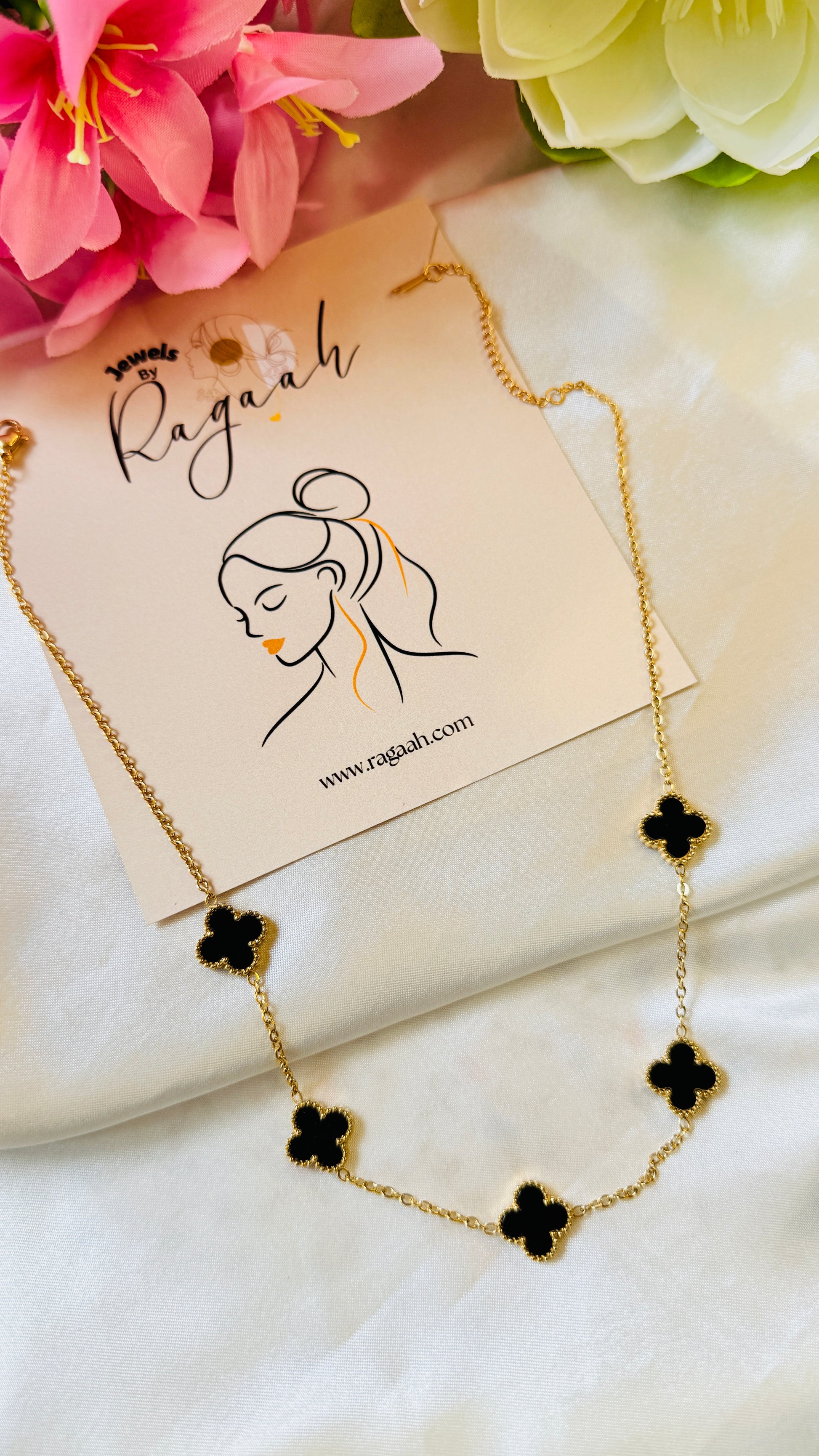 Black Beauty Anti tarnish stainless steel neck Chain RJ134