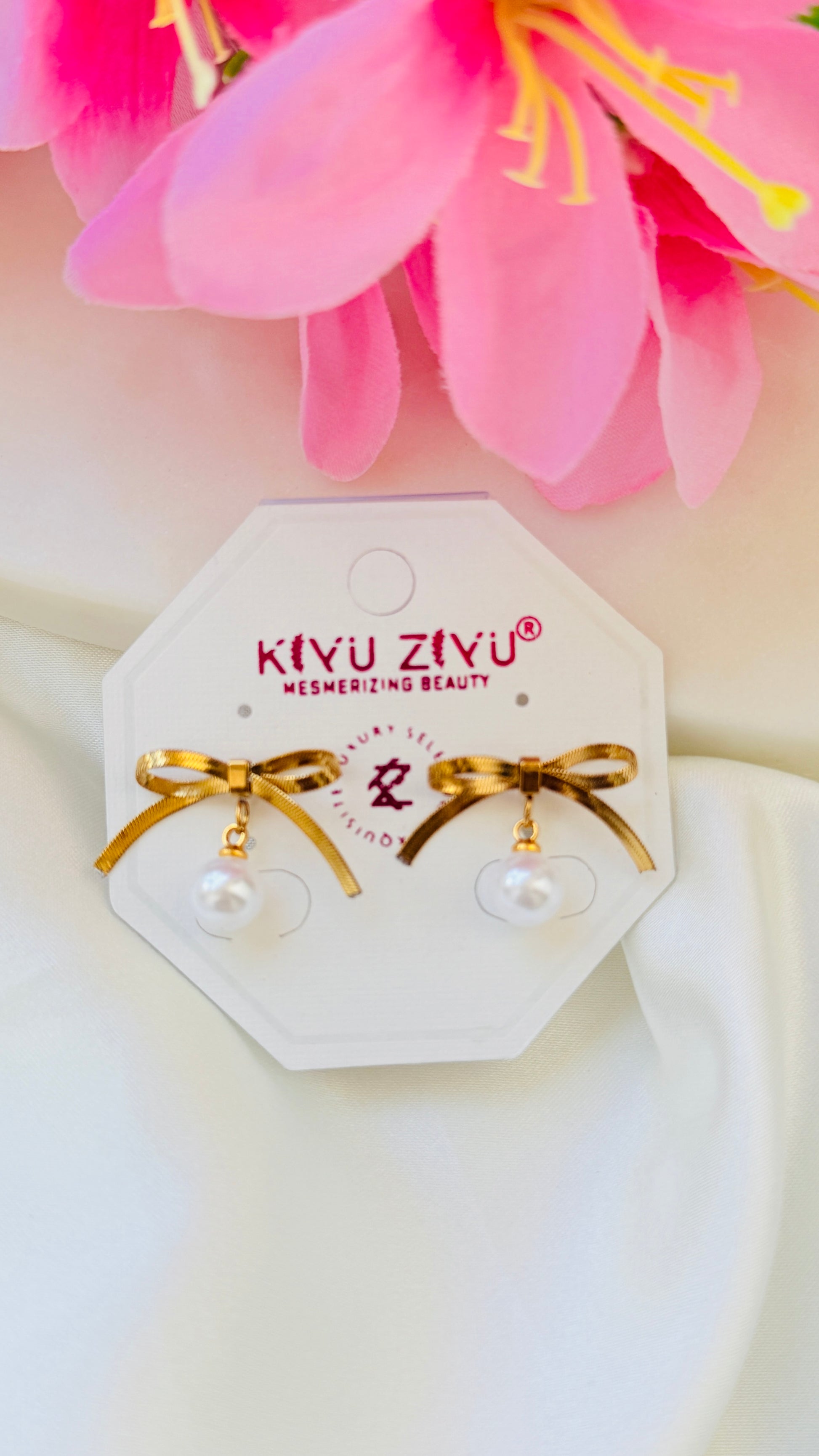 Bow Charm Anti tarnish stainless Earrings RJ159