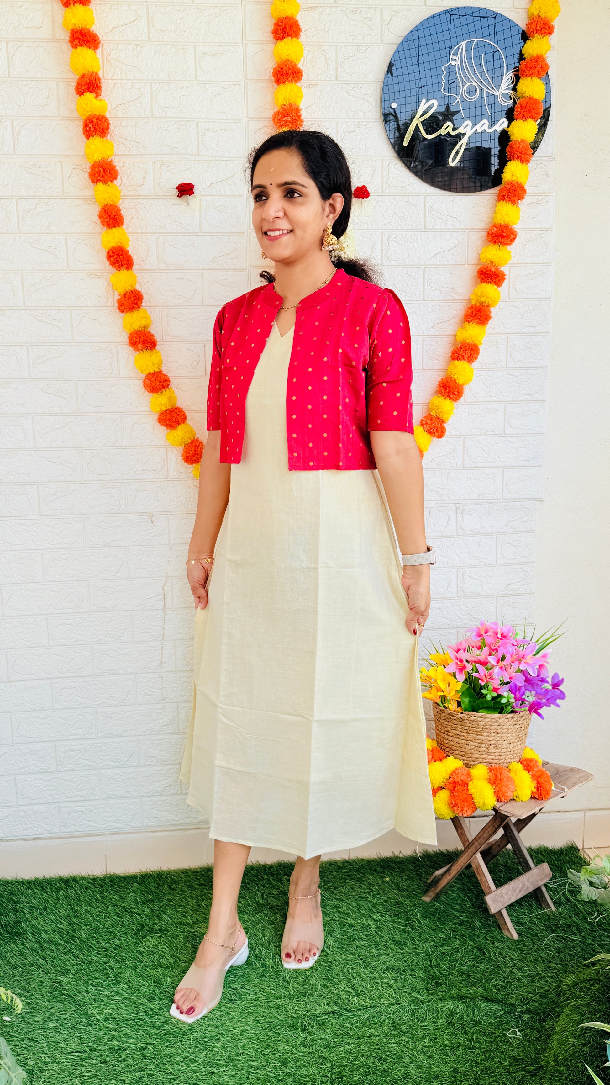 Varnam Onam Special Kurtii RG792 Rani Pink