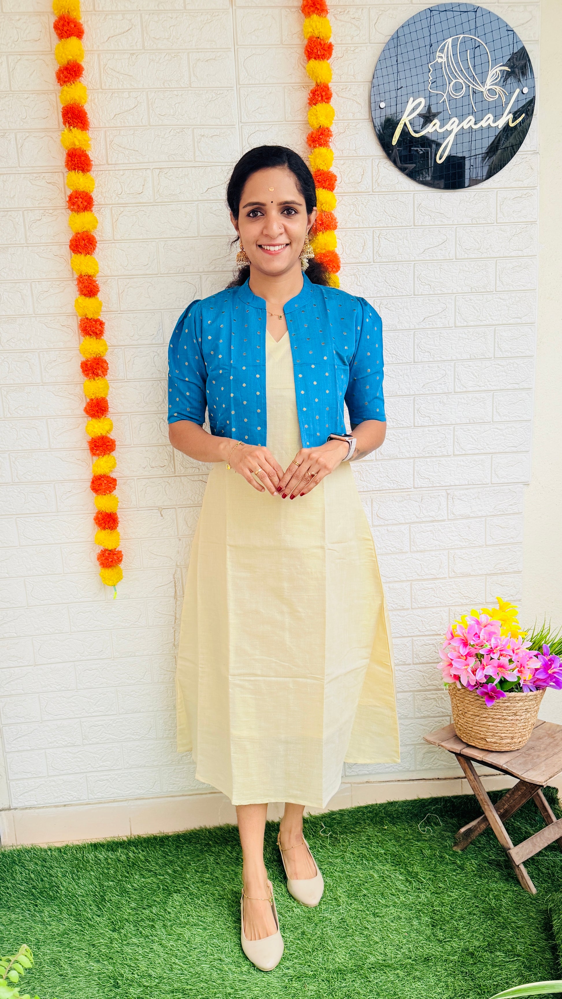 Varnam Onam Special Kurtii RG808 Happy Blue