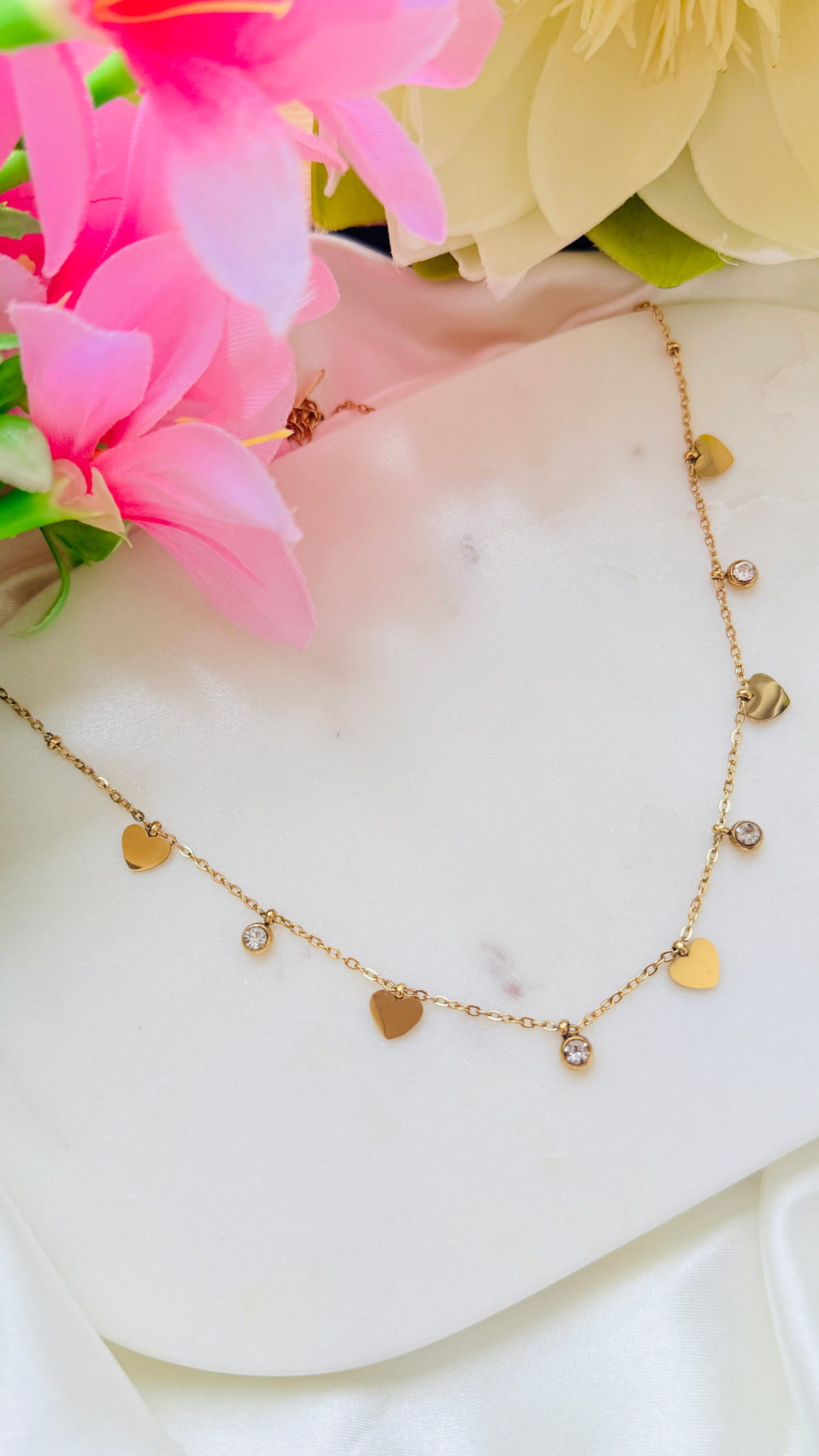 Hearts Glow Antitarnish Neckchain RJ197