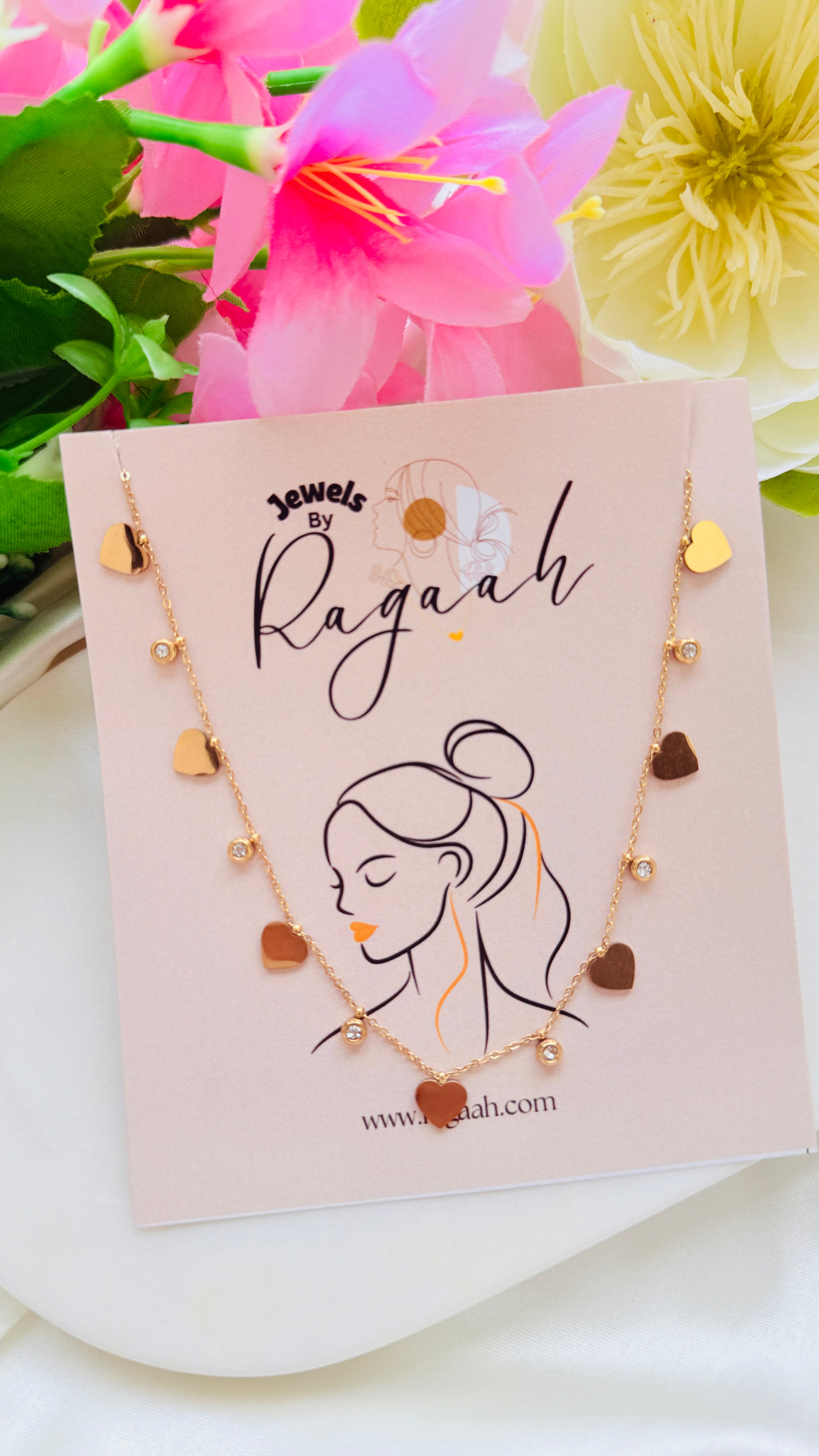 Hearts Glow Antitarnish Neckchain RJ197