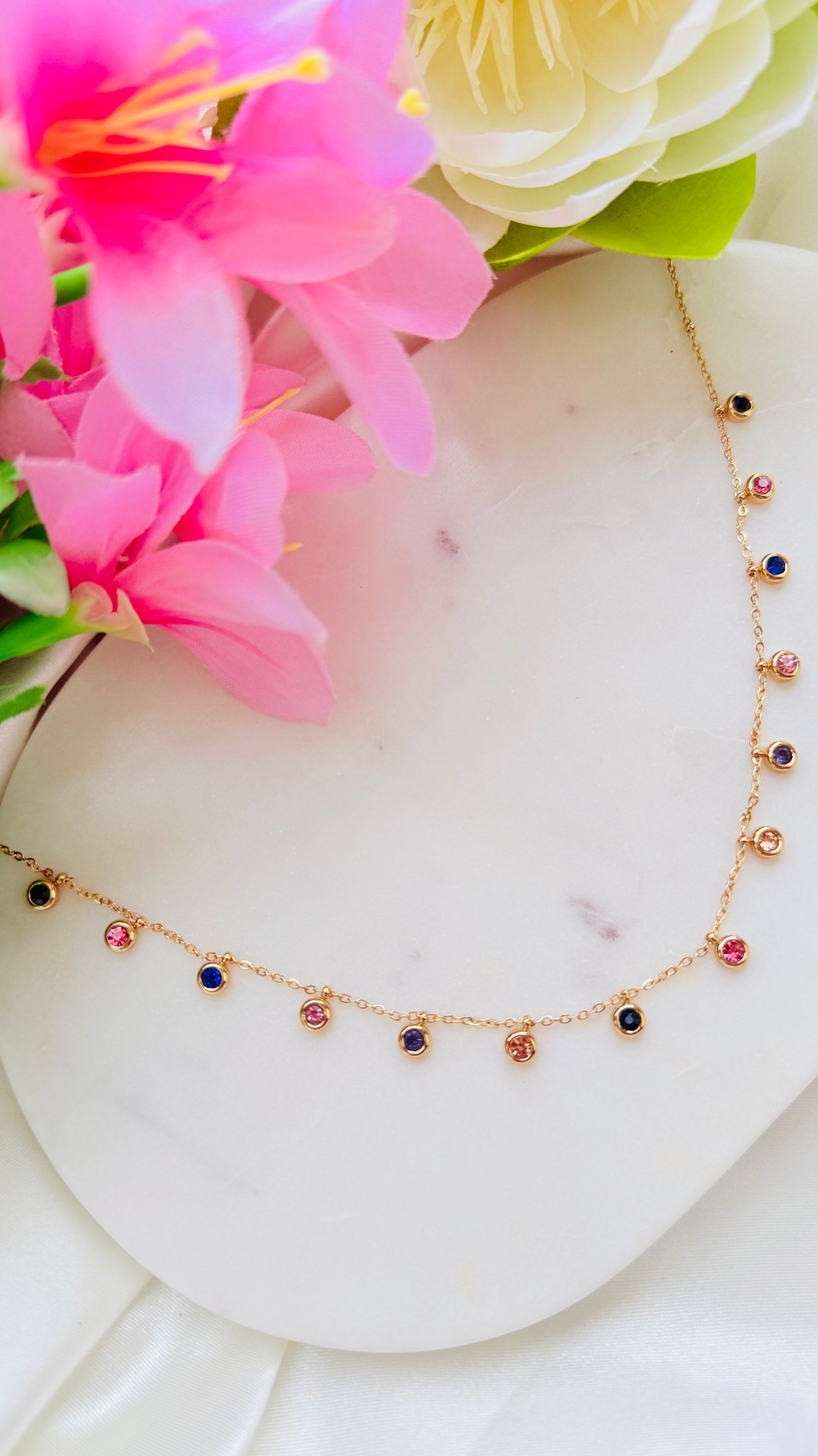 Tiny Rainbow Bubbles Antitarnish Neckchain RJ200