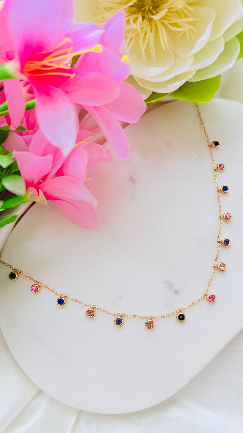 Tiny Rainbow Bubbles Antitarnish Neckchain RJ200