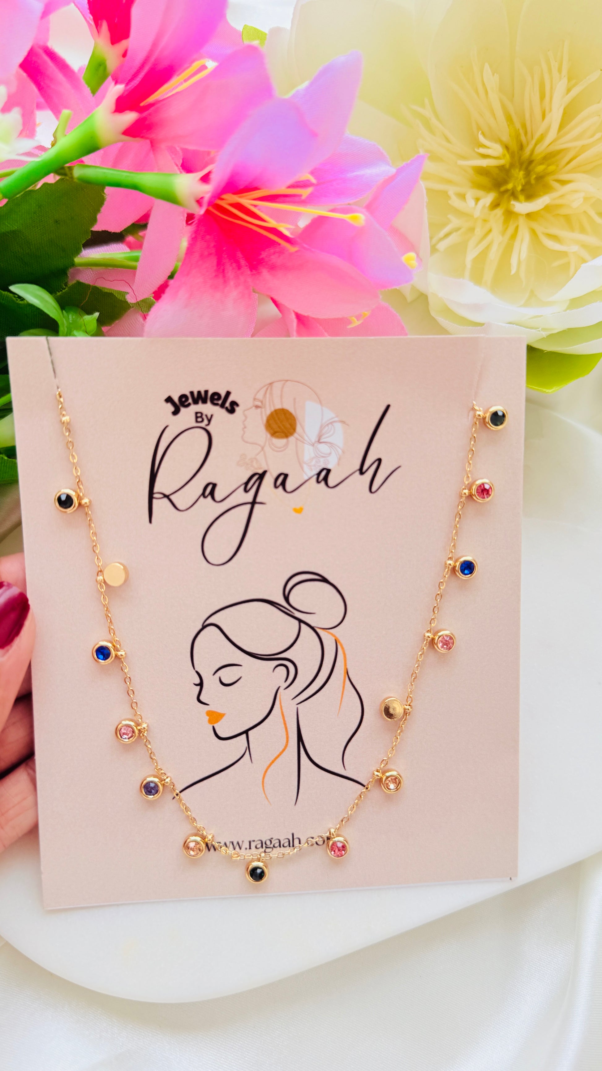 Tiny Rainbow Bubbles Antitarnish Neckchain RJ200
