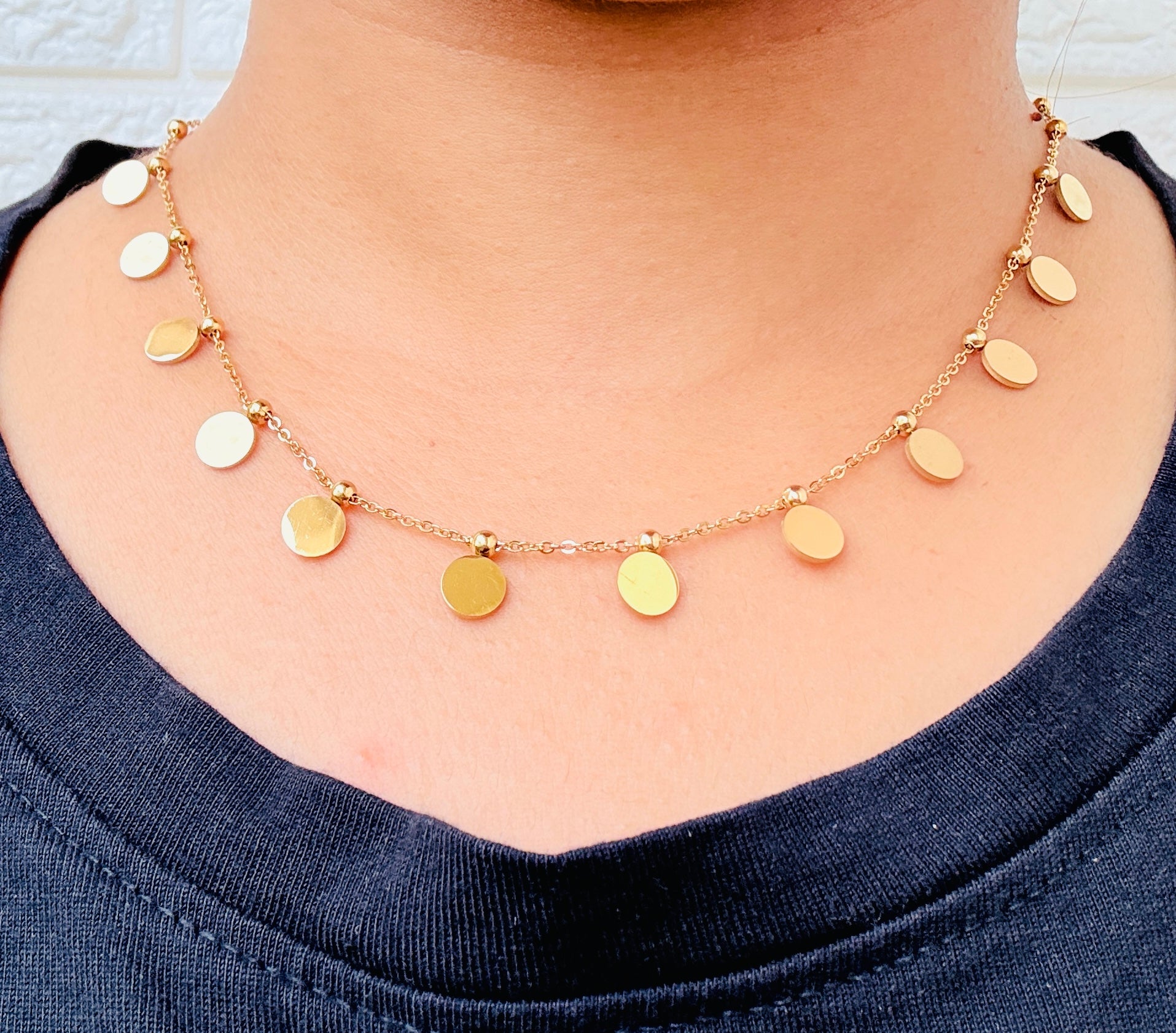 Coin Elegance Anti tarnish stainless steel neck Chain RJ210