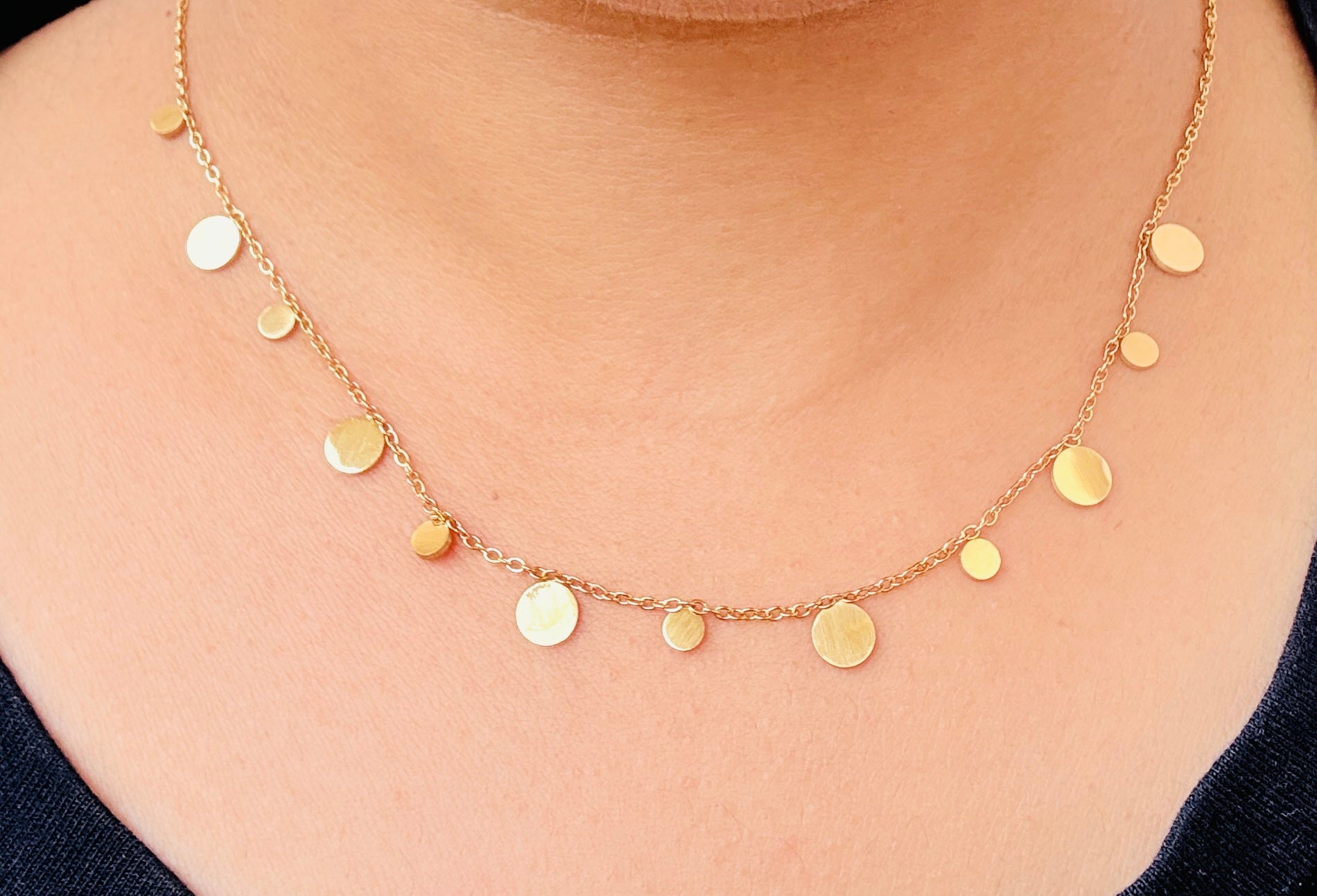 Moonlight Elegance Anti tarnish stainless steel neck Chain RJ211