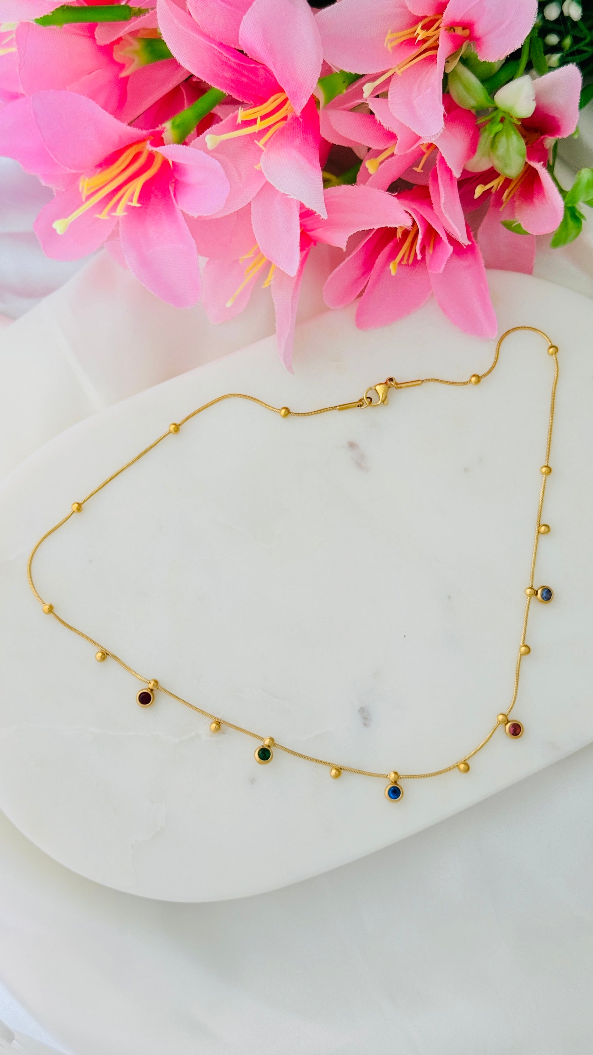 Rain Drops Anti tarnish stainless steel neck Chain RJ216