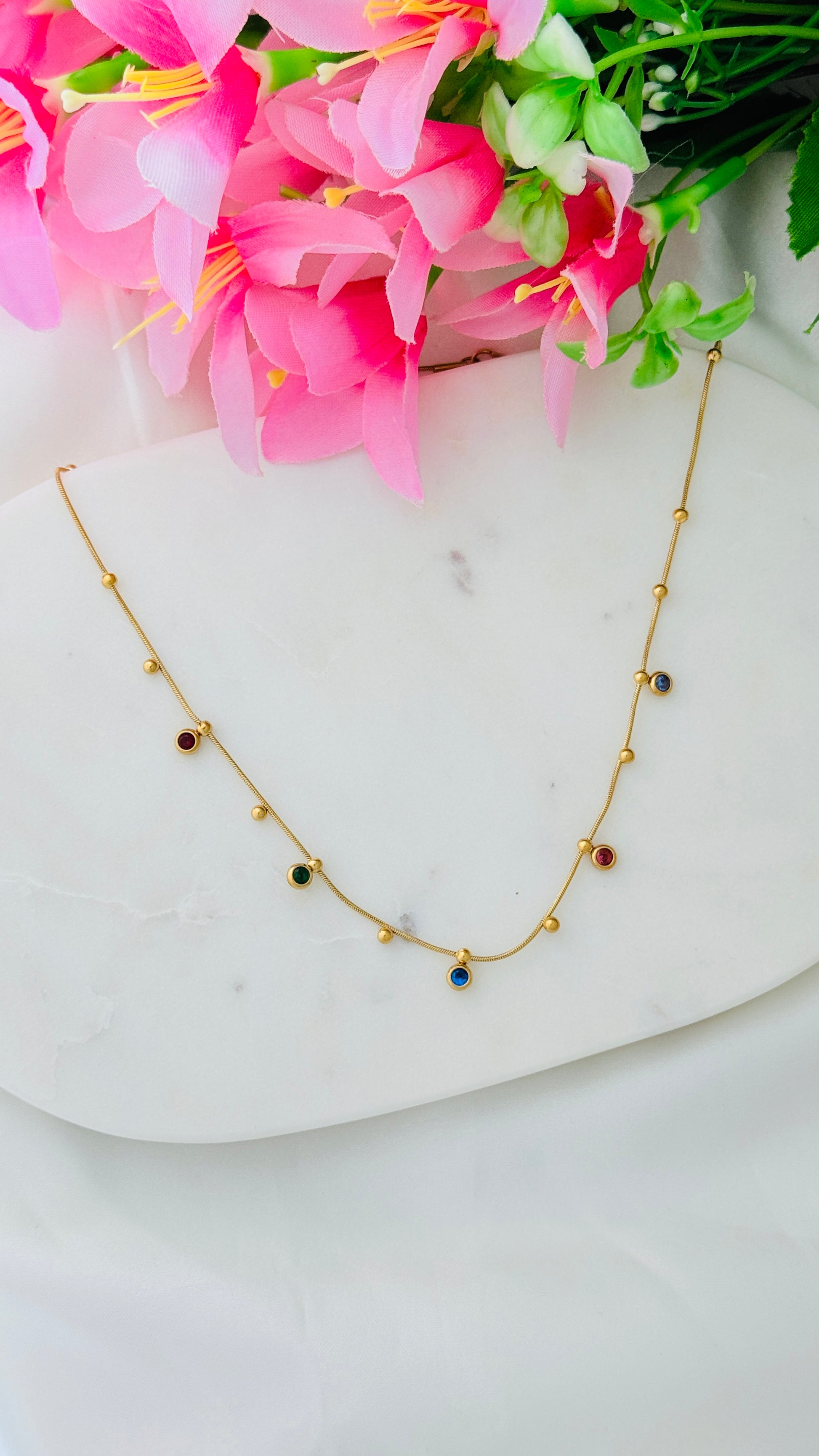 Rain Drops Anti tarnish stainless steel neck Chain RJ216