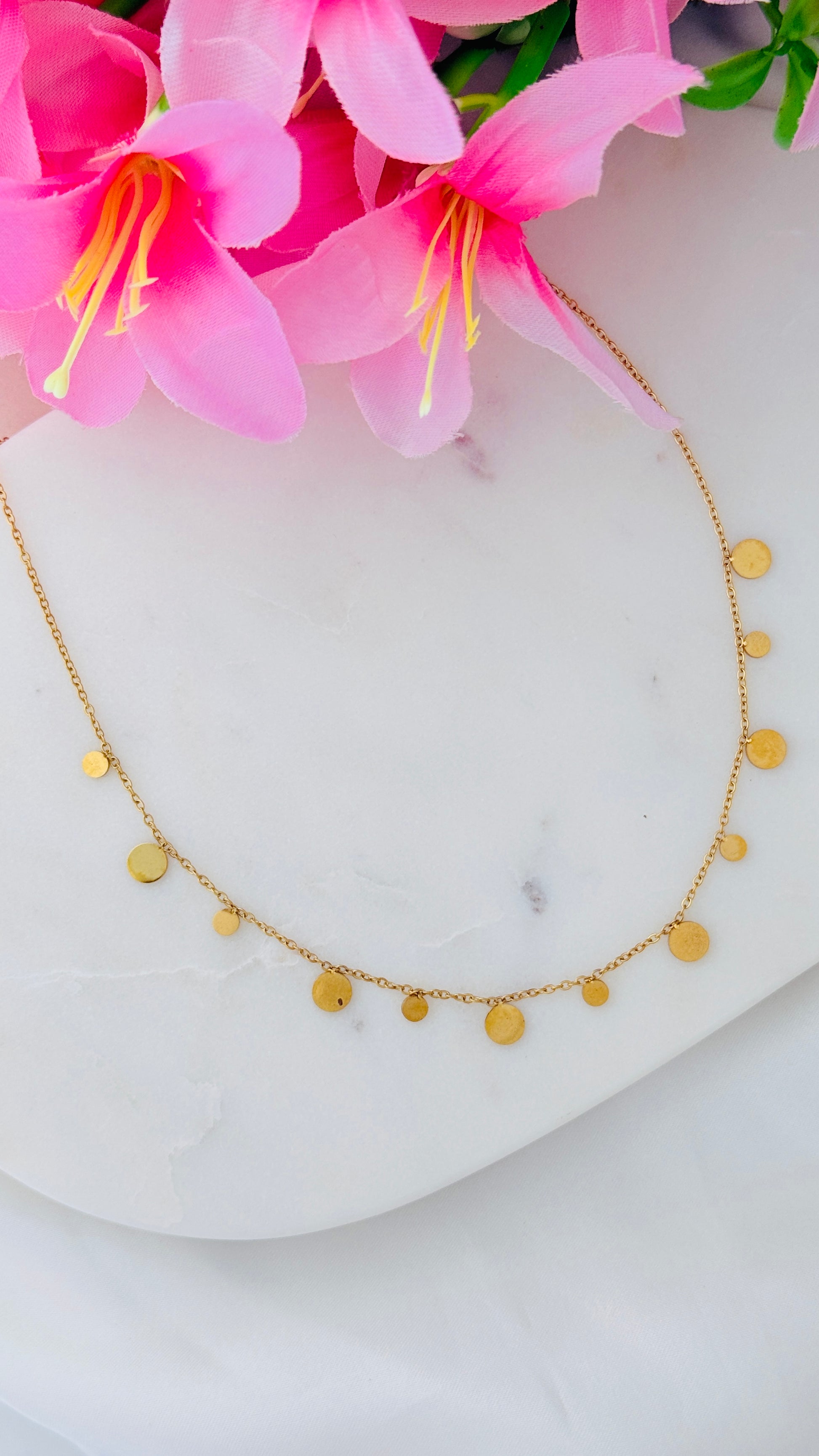 Moonlight Elegance Anti tarnish stainless steel neck Chain RJ211