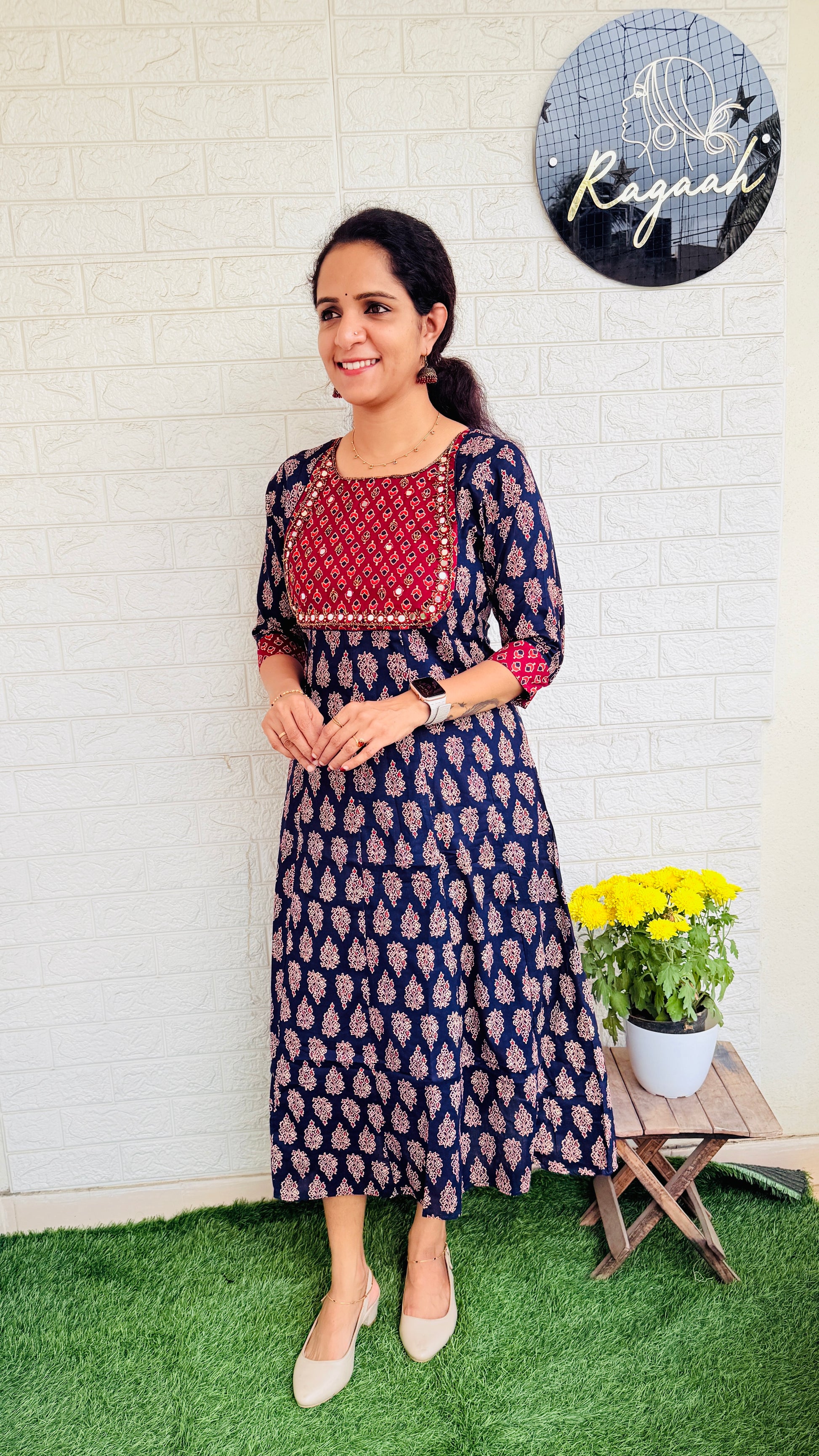 Heavy Handwork Anarkali RG834 Blue
