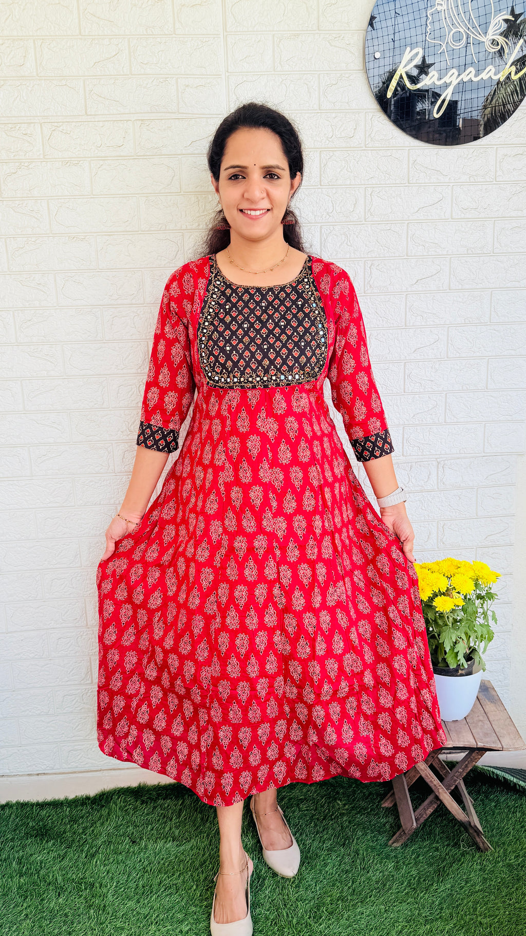 Heavy Handwork Anarkali RG833 Red