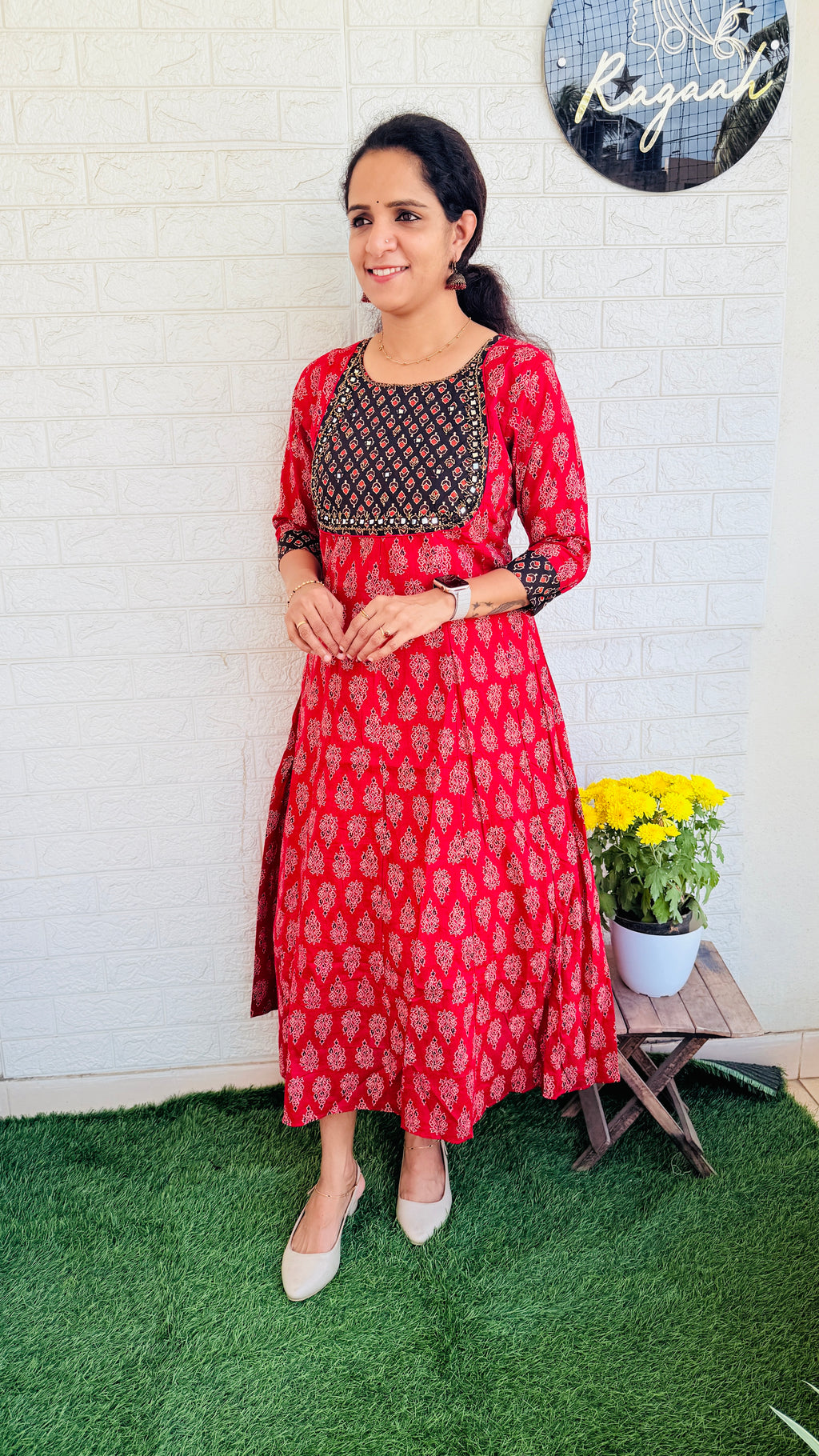 Heavy Handwork Anarkali RG833 Red