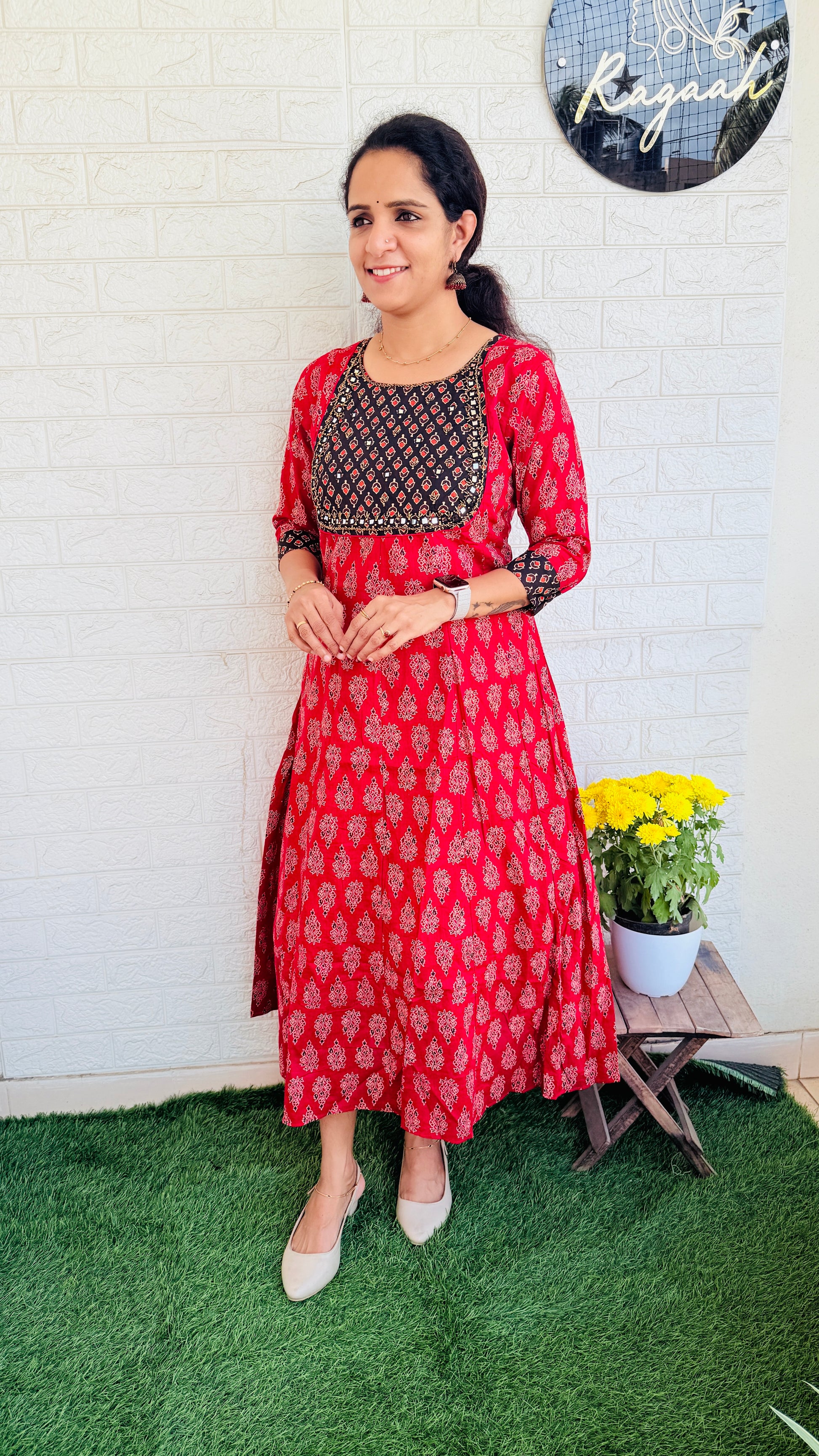 Heavy Handwork Anarkali RG833 Red