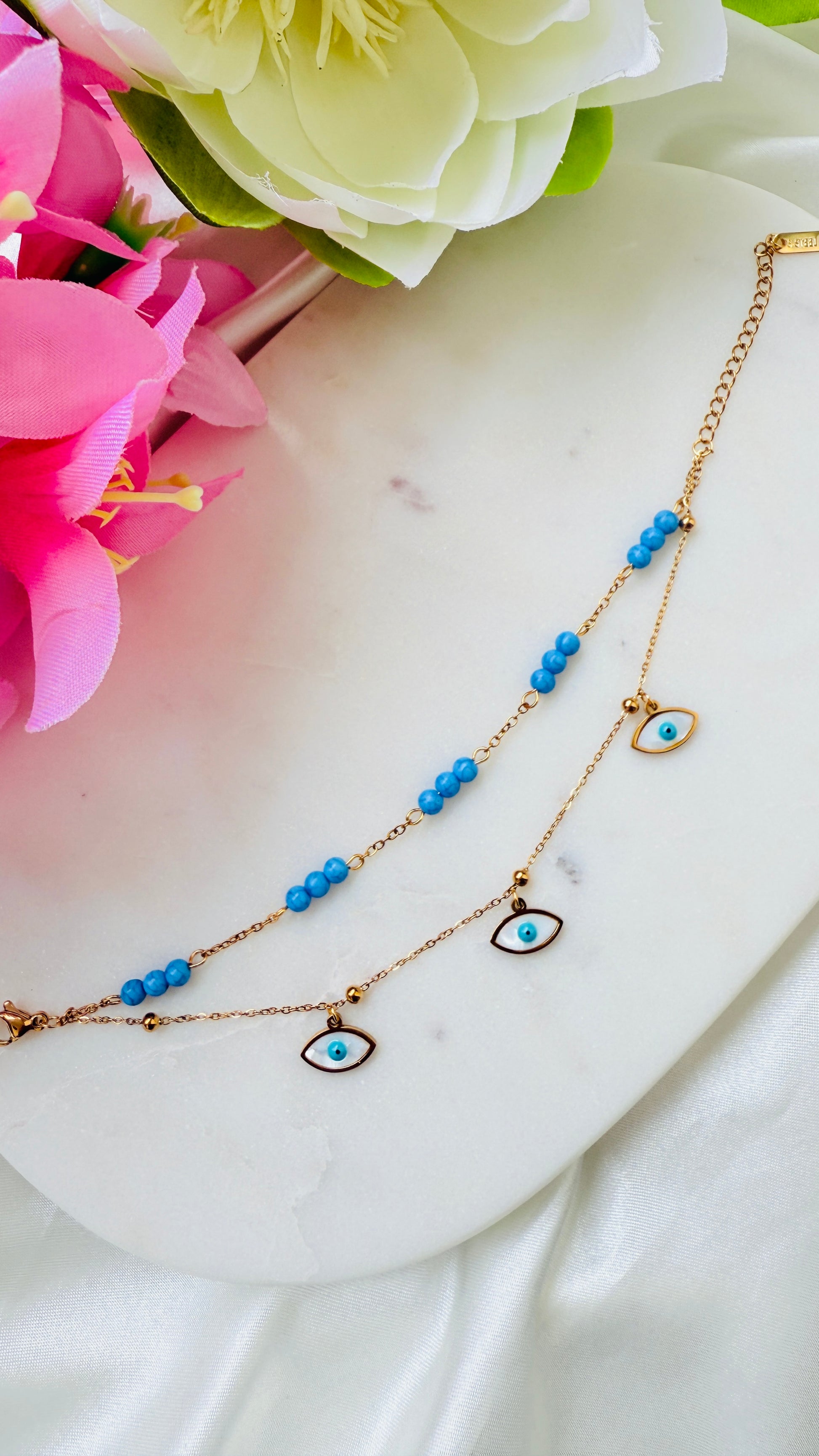 Nazar Drops Charm Anti Tarnish Bracelets RJ240