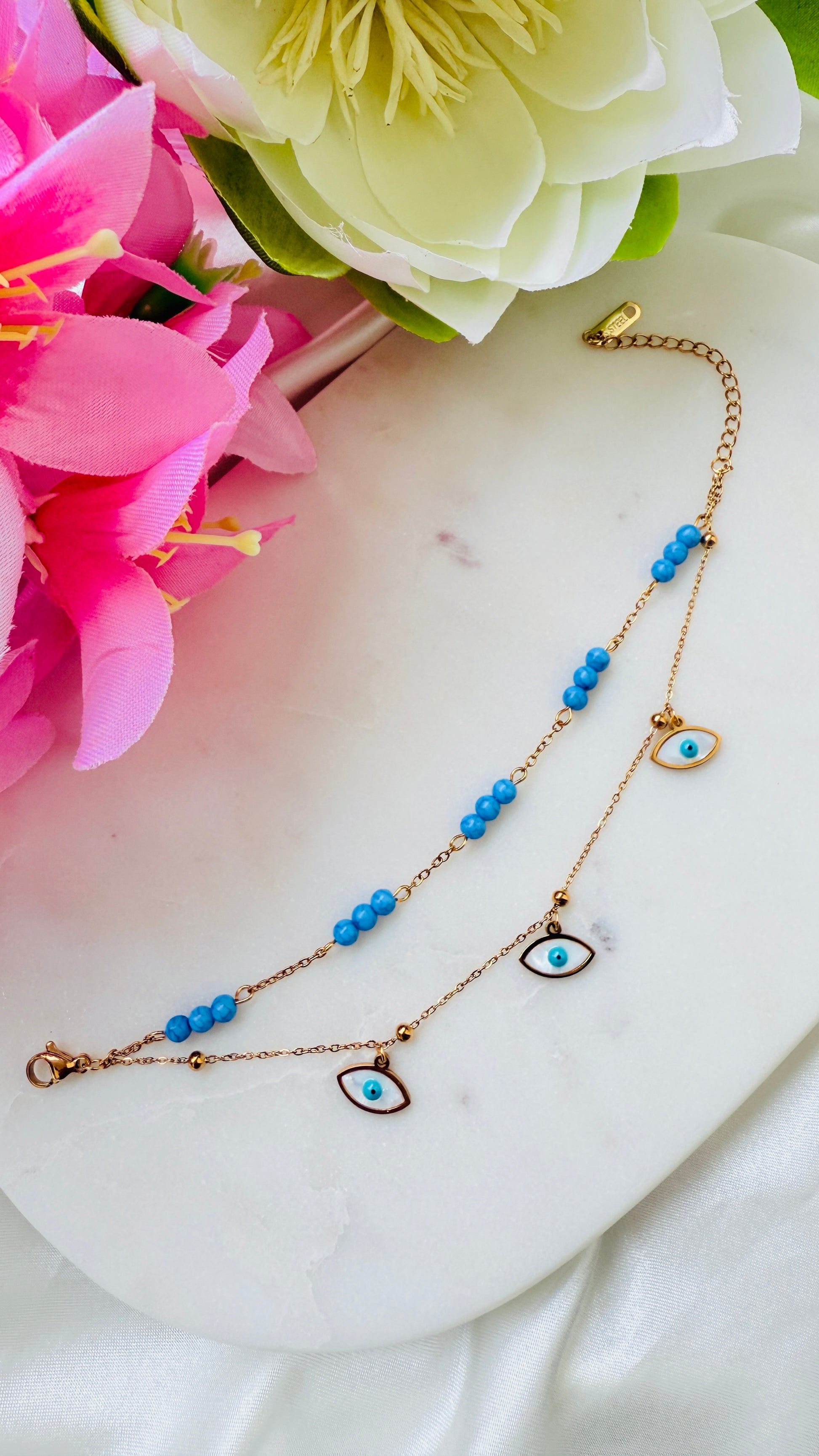 Nazar Drops Charm Anti Tarnish Bracelets RJ240