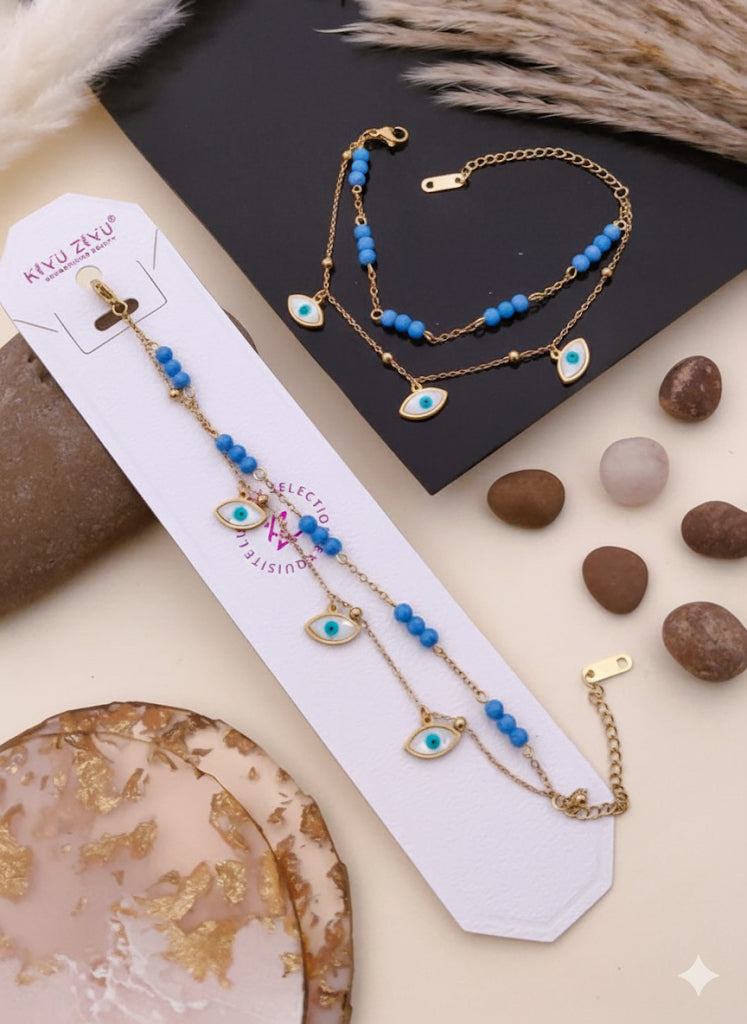 Nazar Drops Charm Anti Tarnish Bracelets RJ240