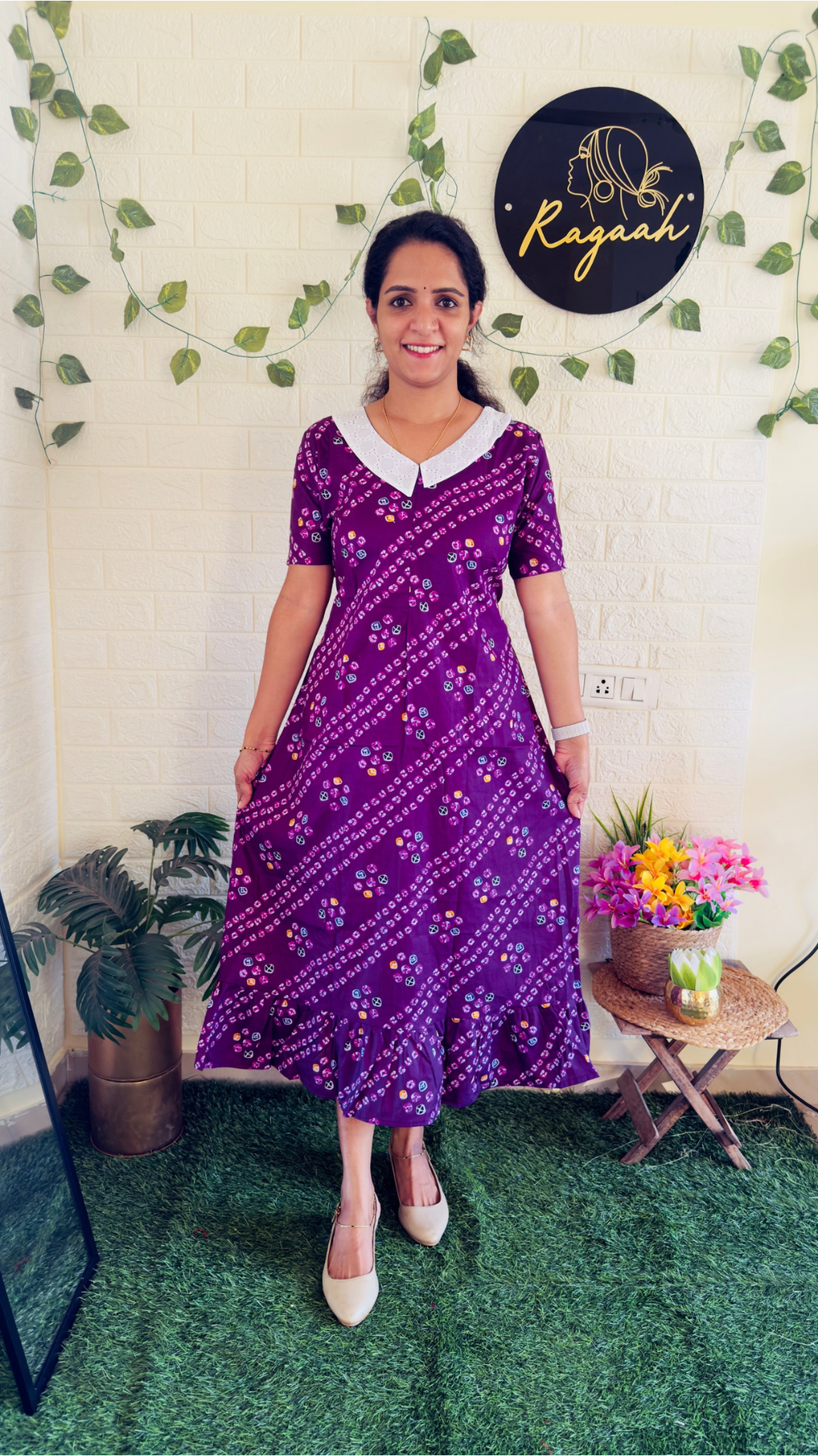 Feeding Cotton Badhini Printed Frock RG902