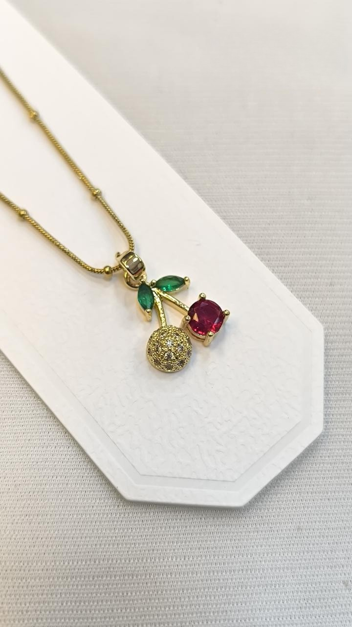 Red Apple Anti tarnish stainless steel neck Chain RJ80