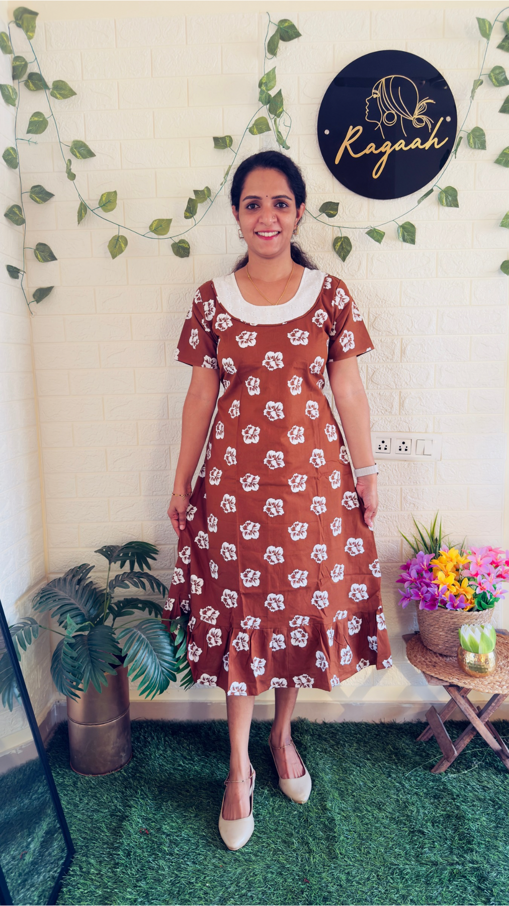 Cotton Floral Frock RG903