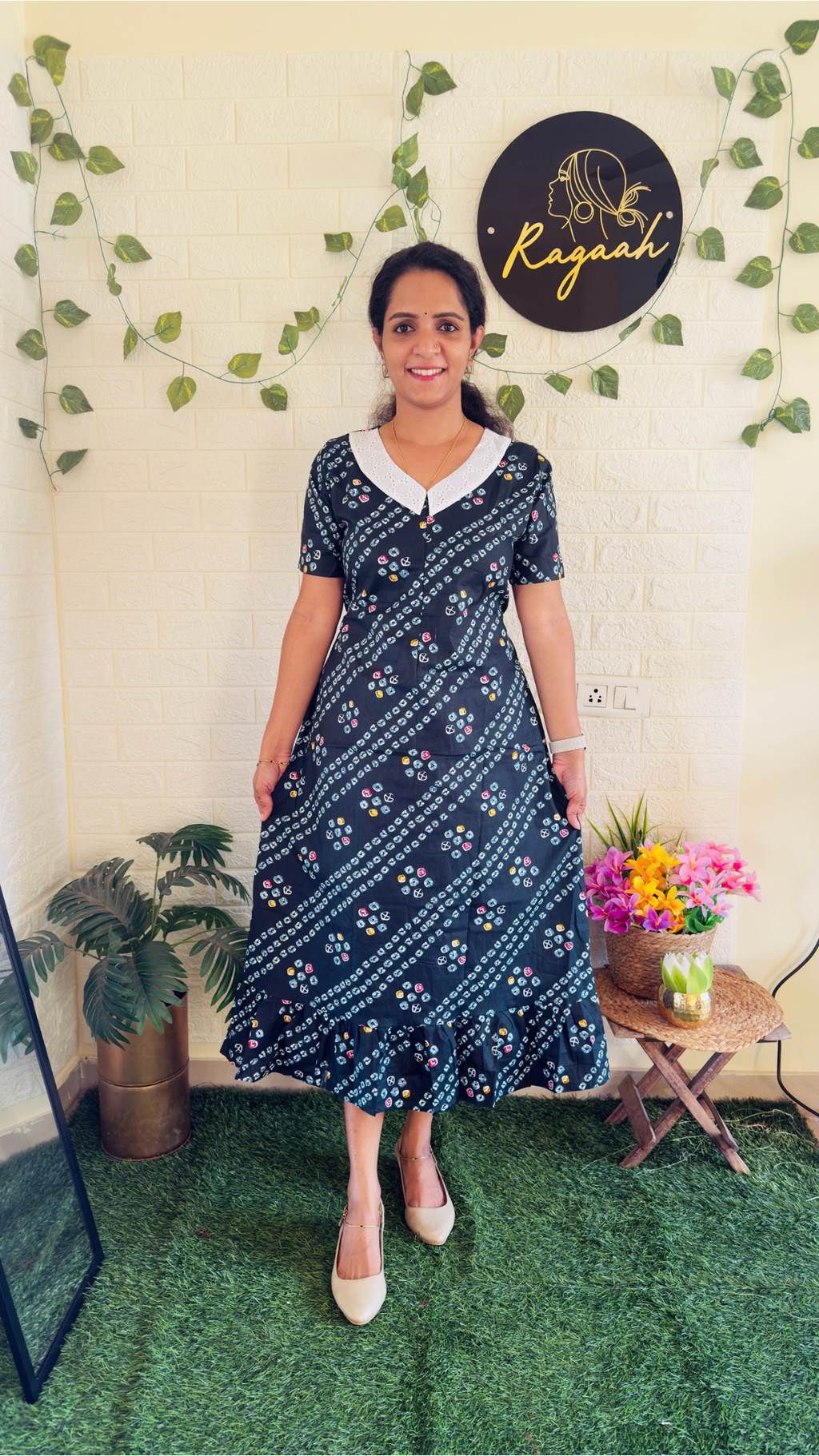 Feeding Cotton Badhini Printed Frock RG902