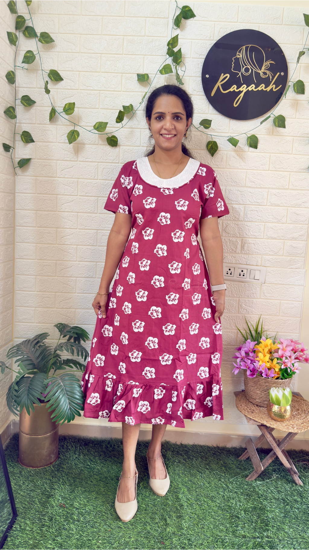 Cotton Floral Frock RG903