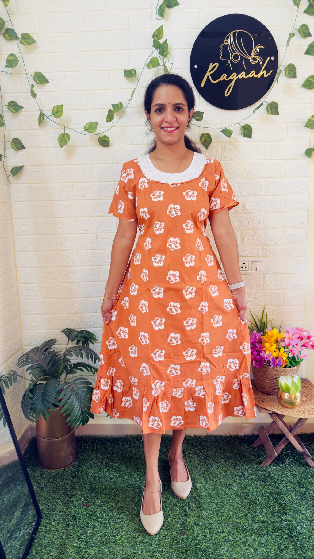 Cotton Floral Frock RG903