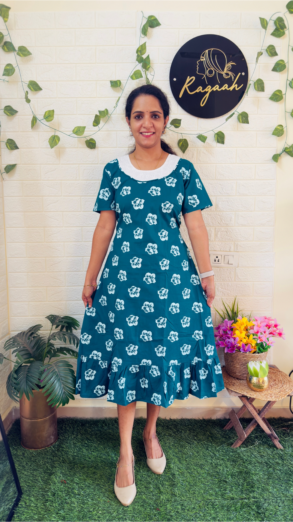 Cotton Floral Frock RG903